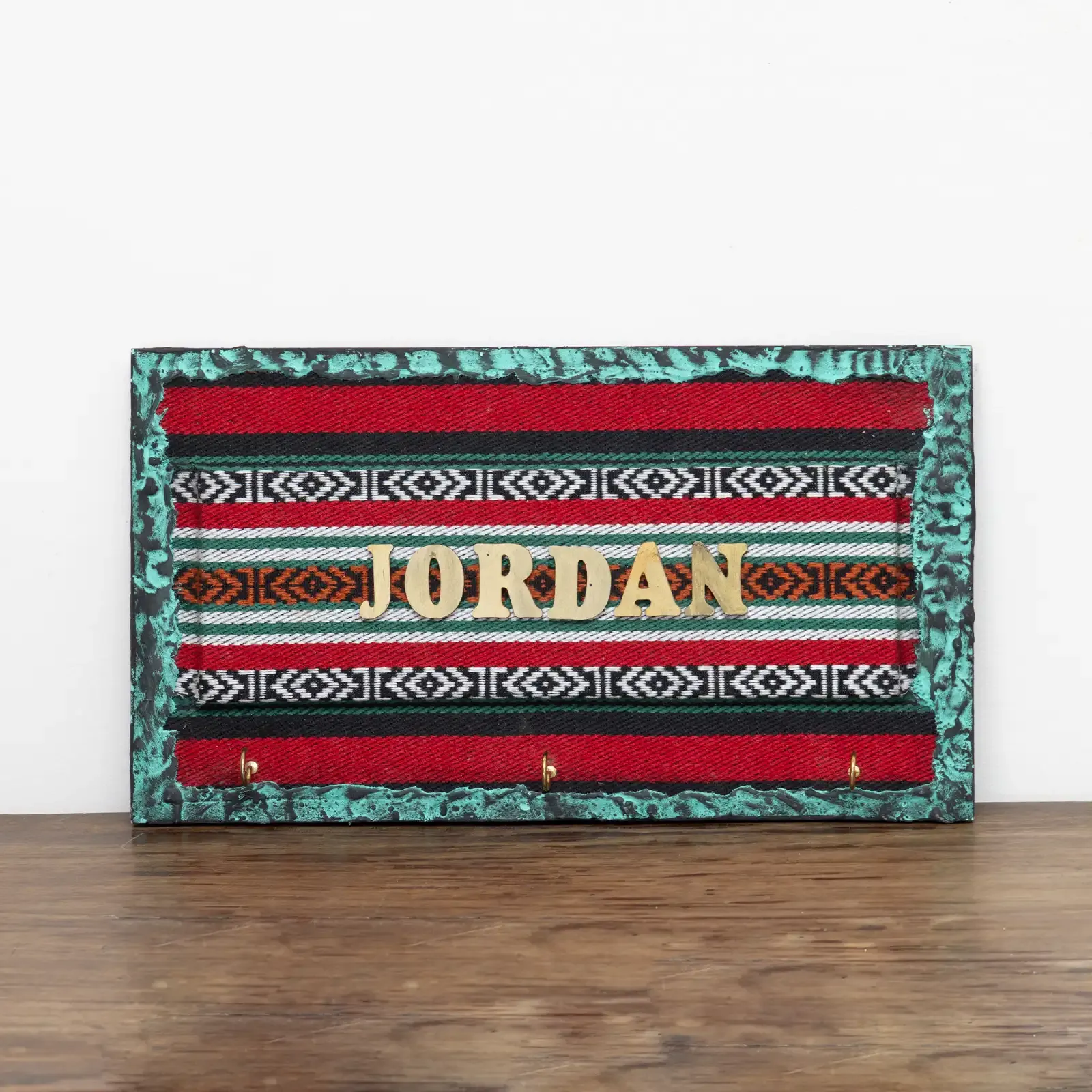 Artisan Jordan Heritage Textile Panel Wall-Mounted Key Holder