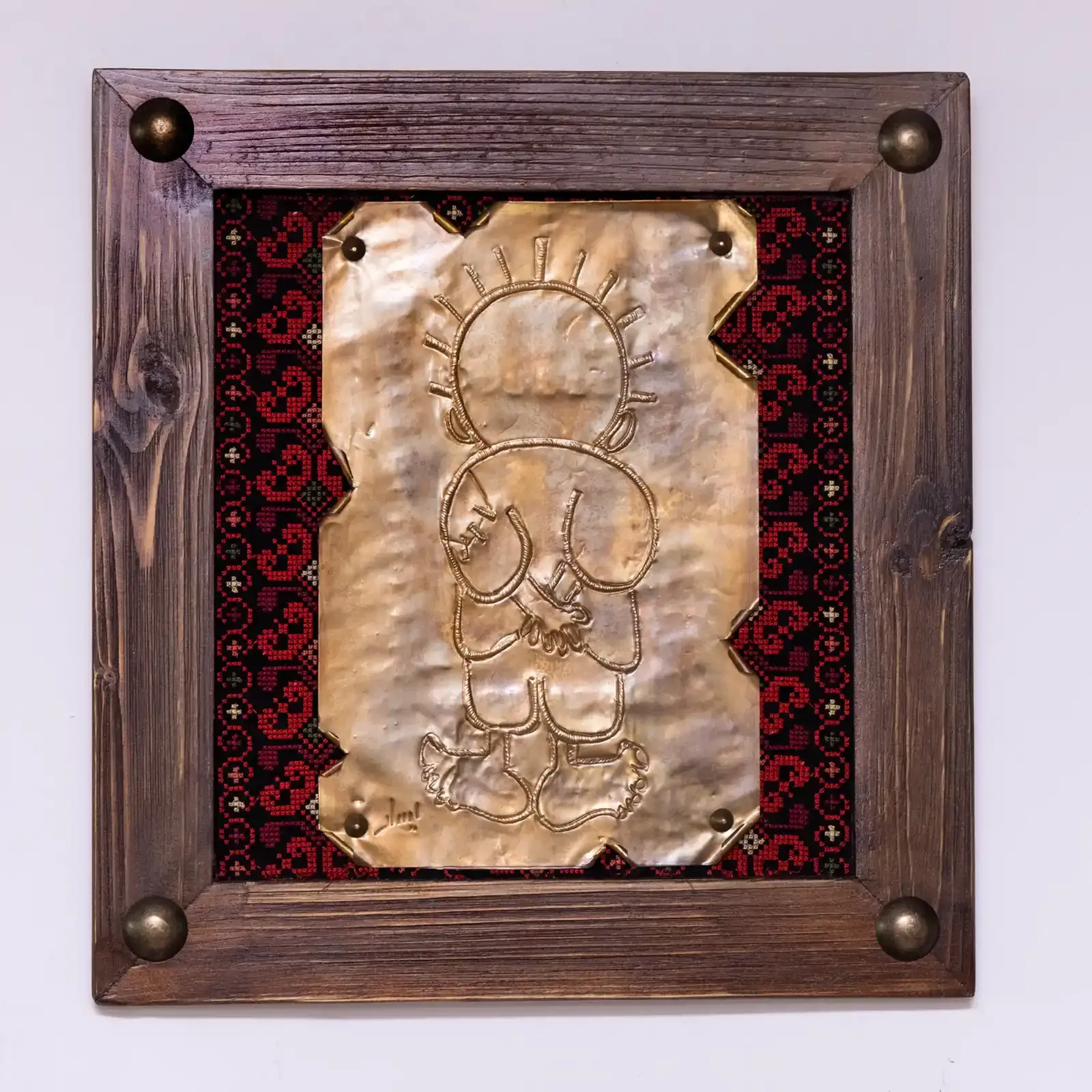 Handcrafted Framed Raised Ornament Wall Art with Artisan Details