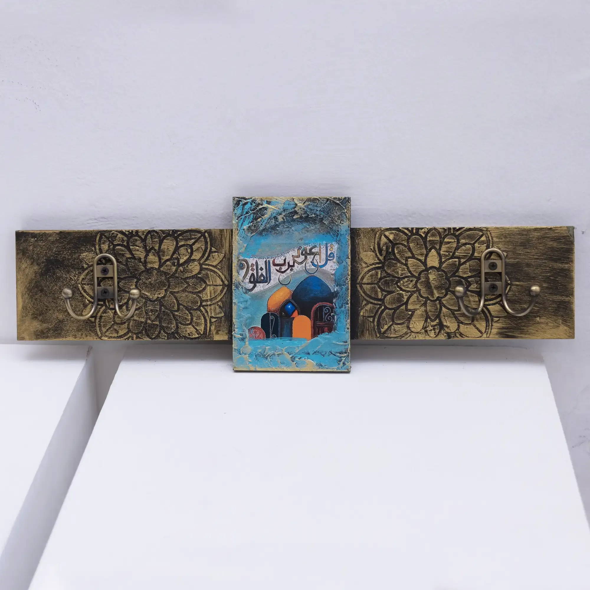 Handmade Heritage City Scene Wall Key Holder with Artisan Details