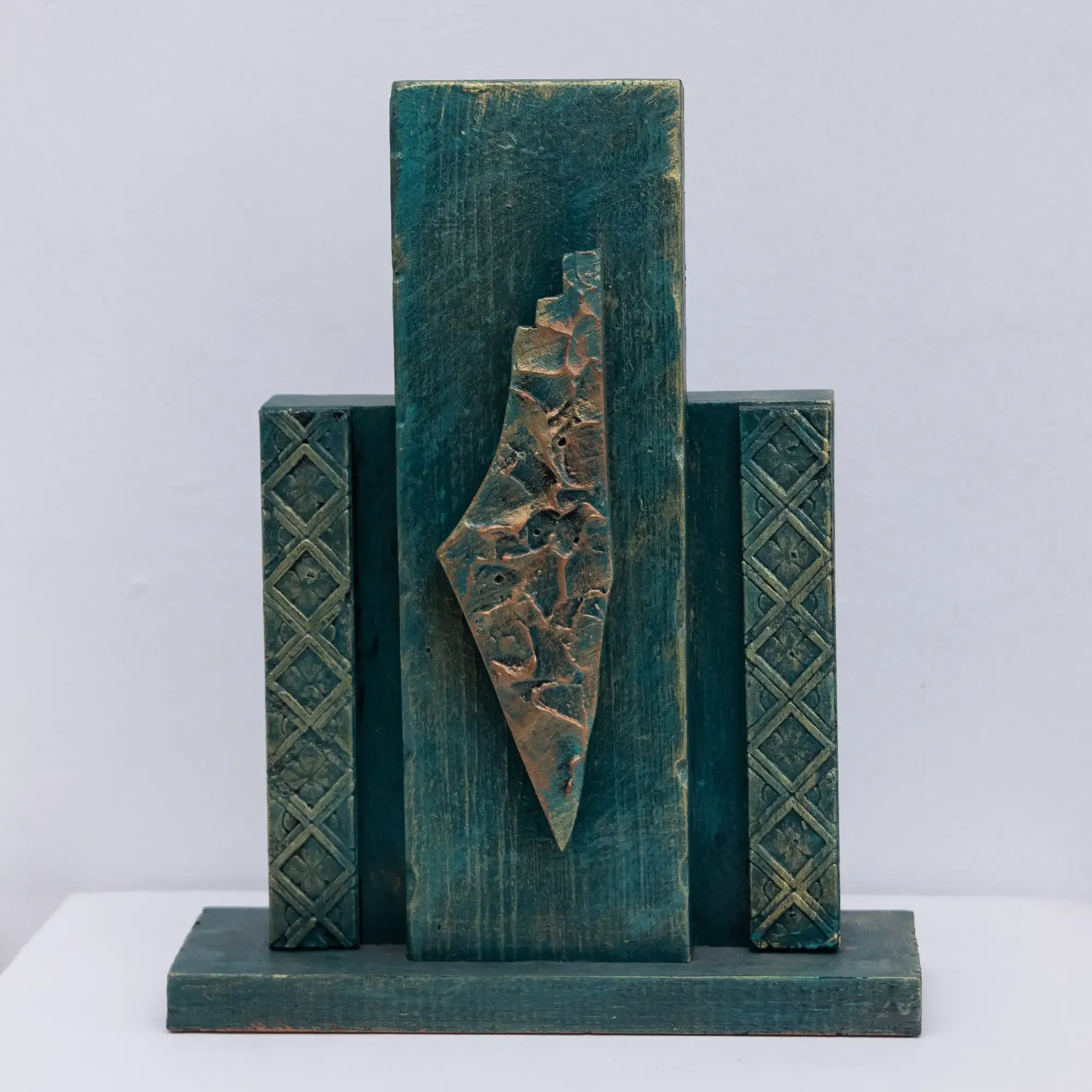 Handmade Turquoise Abstract Table Decor with Artisan Details