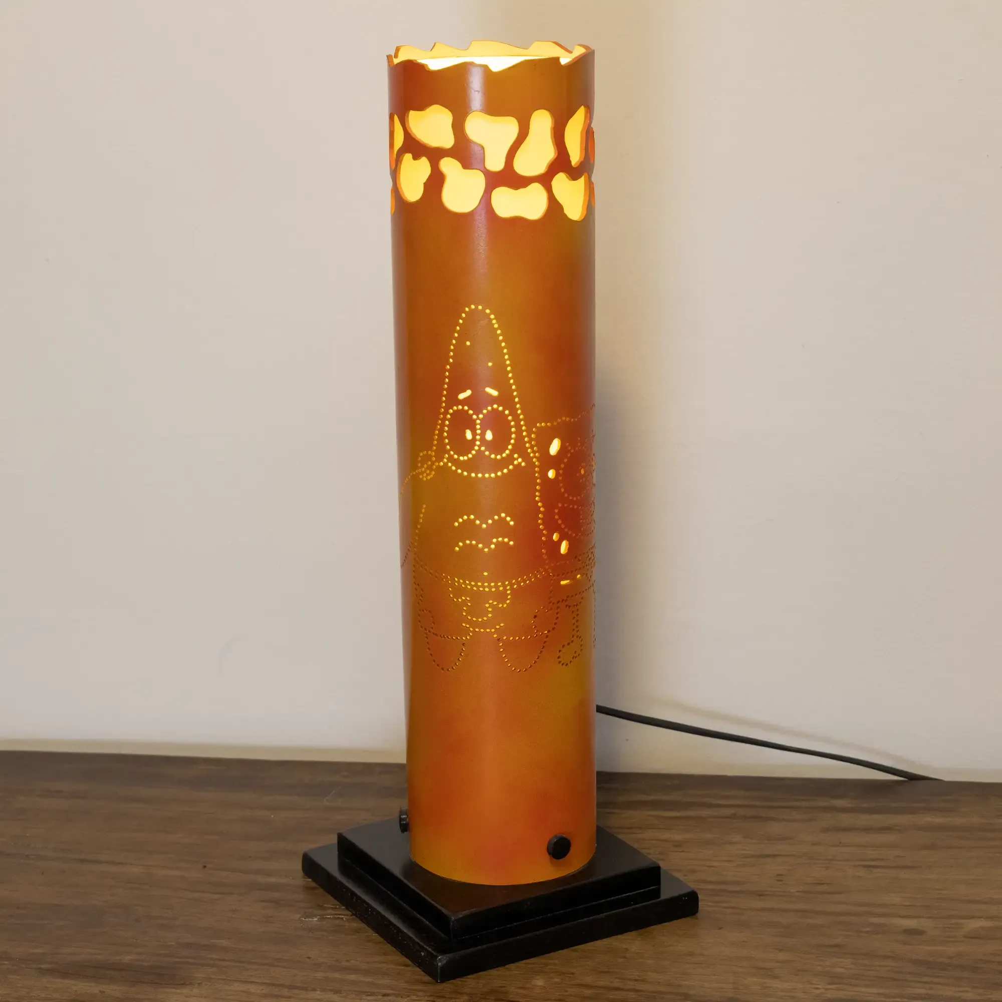Orange Acrylic Table Lamp with Patrick Star and Warm Light