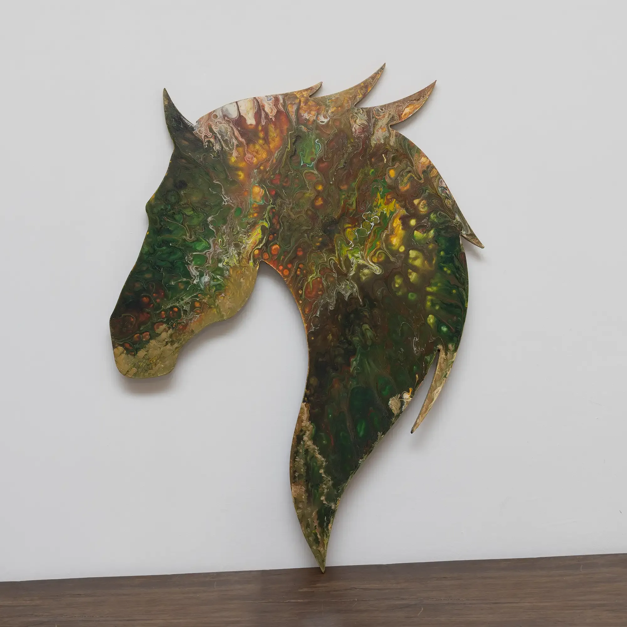 Handcrafted Colorful Horse Head Wall Art with Heritage Details