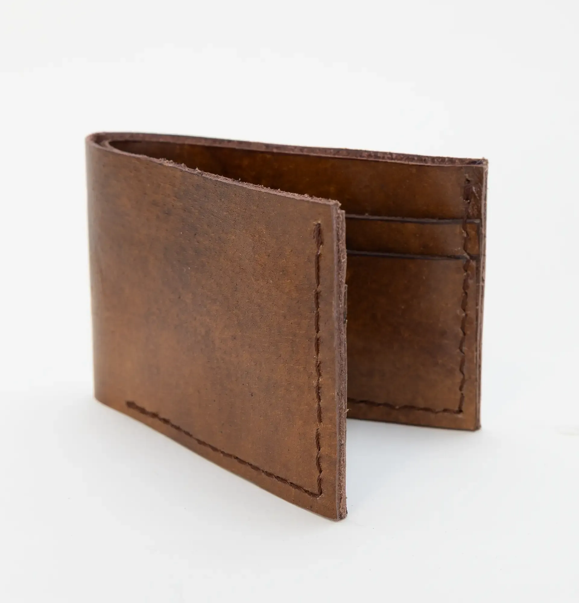 Artisan-Made Classic Brown Bifold Wallet with Hand-Finished Details