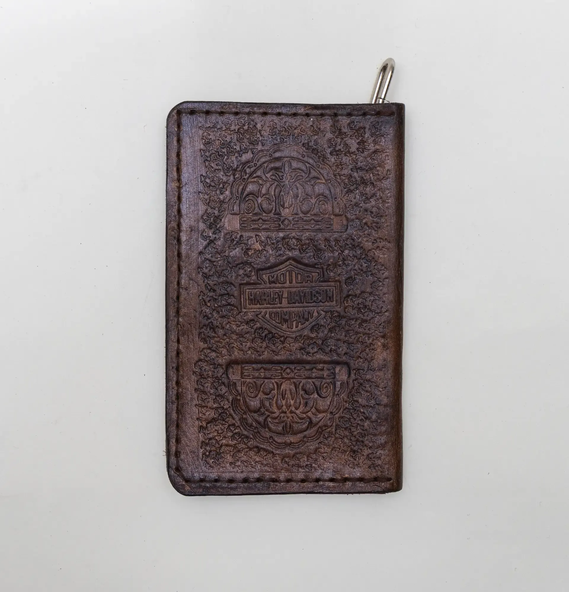 Artisan-Made Arabic-Engraved Biker Wallet with Hand-Finished Details