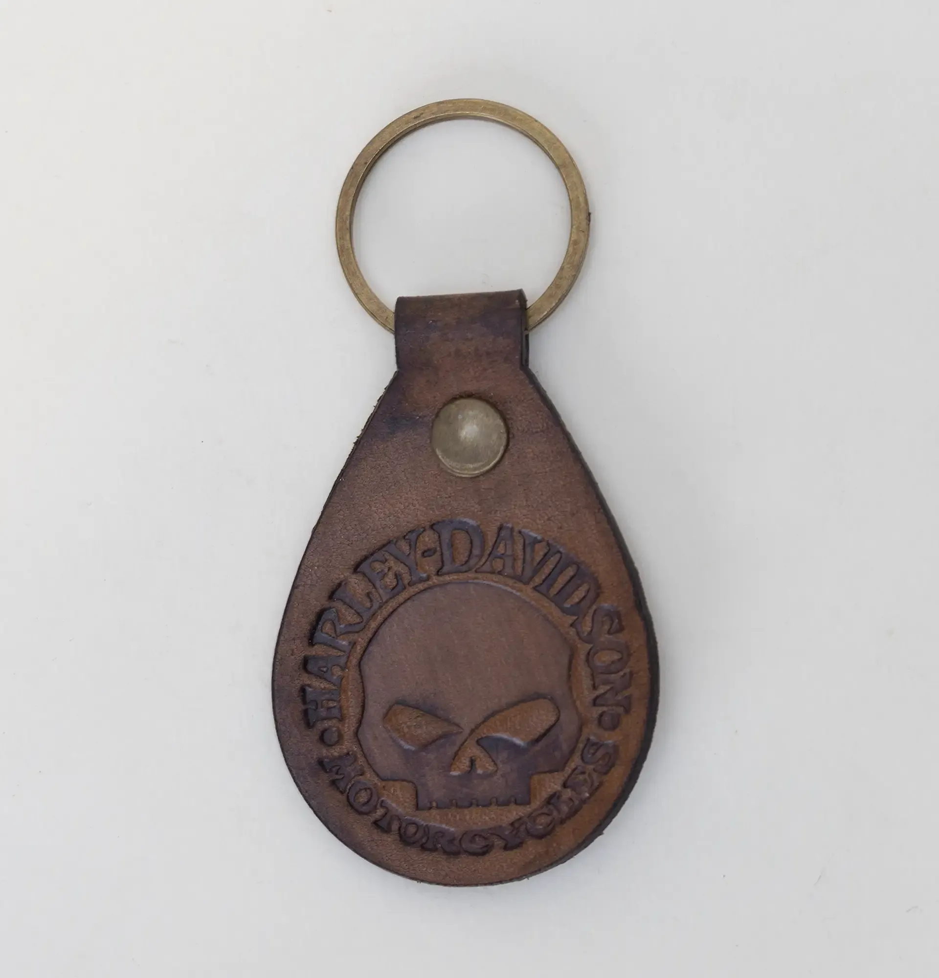 Artisan Natural Leather Keychain with Distinctive Artisan Design