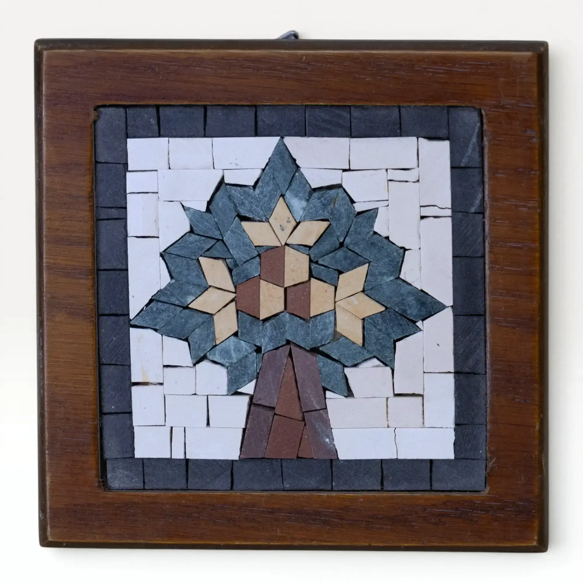 Handmade Geometric Tree of Life Stone Mosaic Wall Art