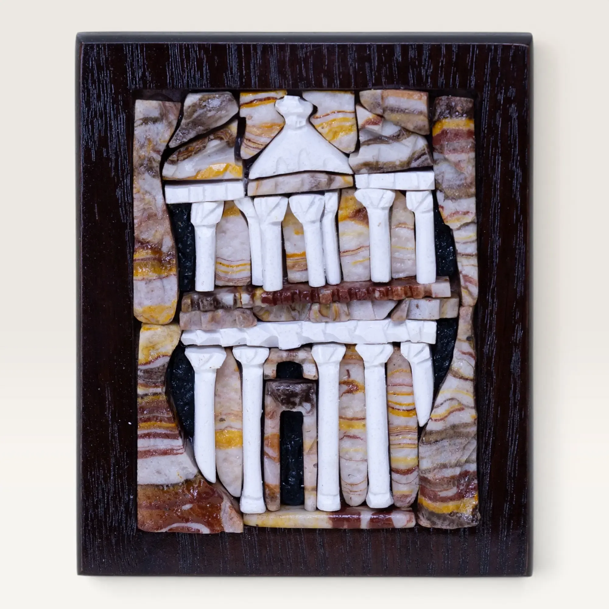 Handmade Petra Treasury Stone Mosaic Wall Art with Multiple Size Options