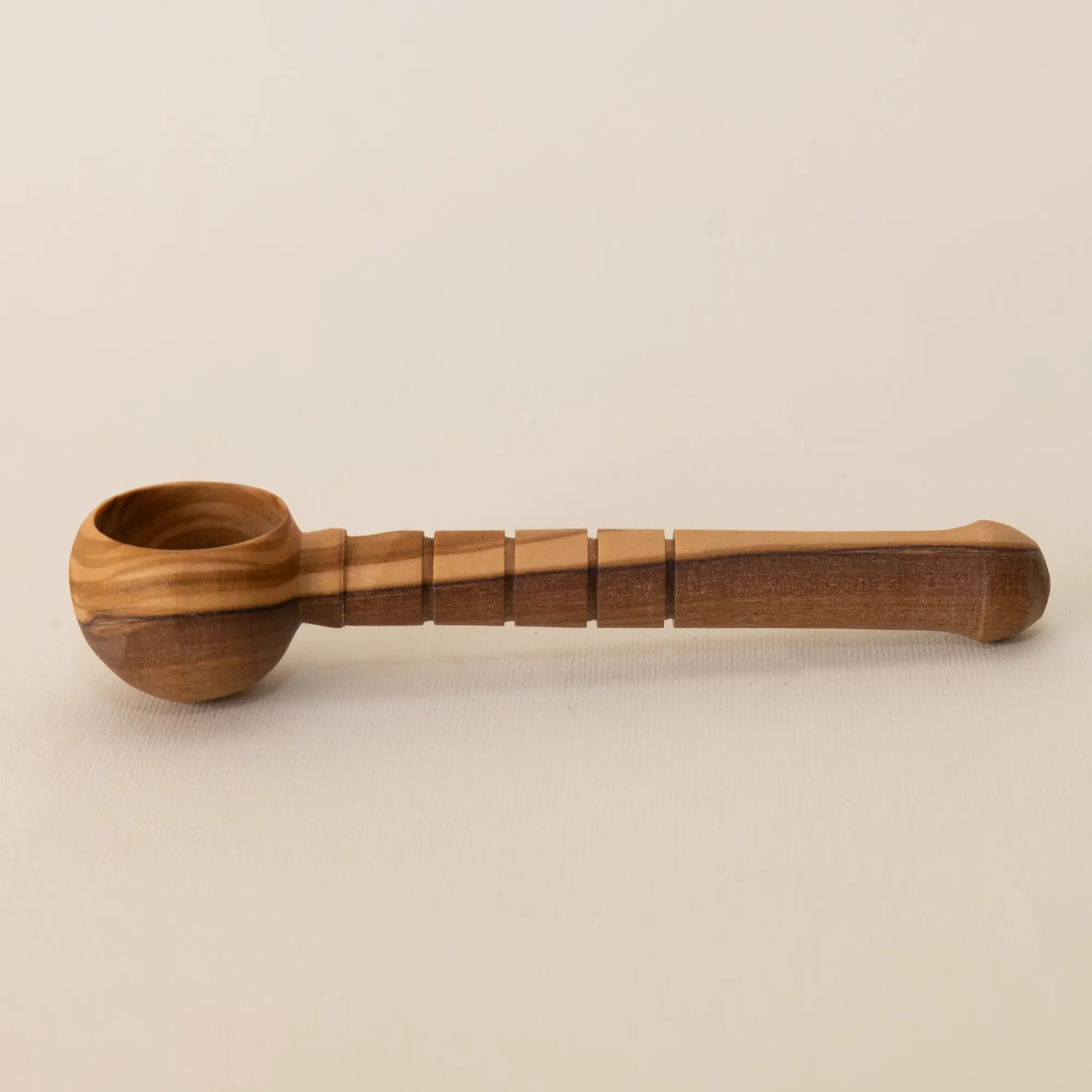 Hand-Carved Olive Wood Mini Spoon with Deep Rounded Bowl
