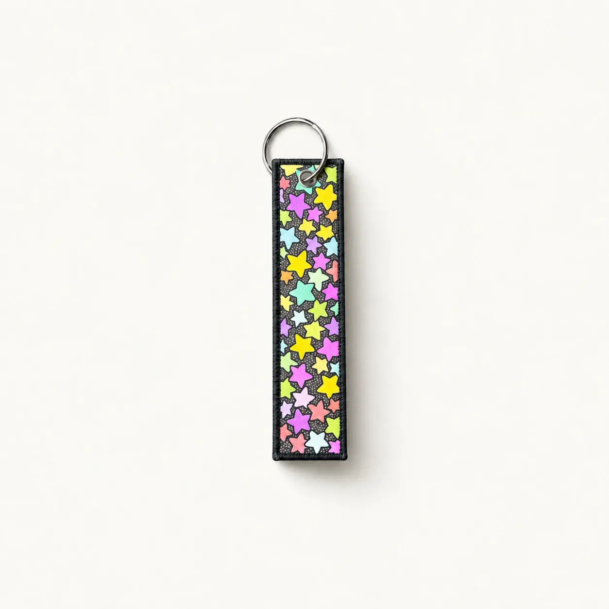 Personalized Colorful Stars Fabric Key Fob