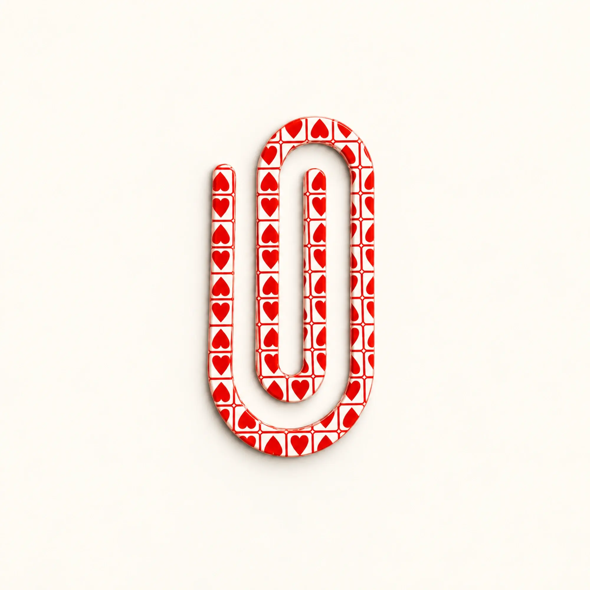 Handmade Red Heart Jumbo Acrylic Bookmark