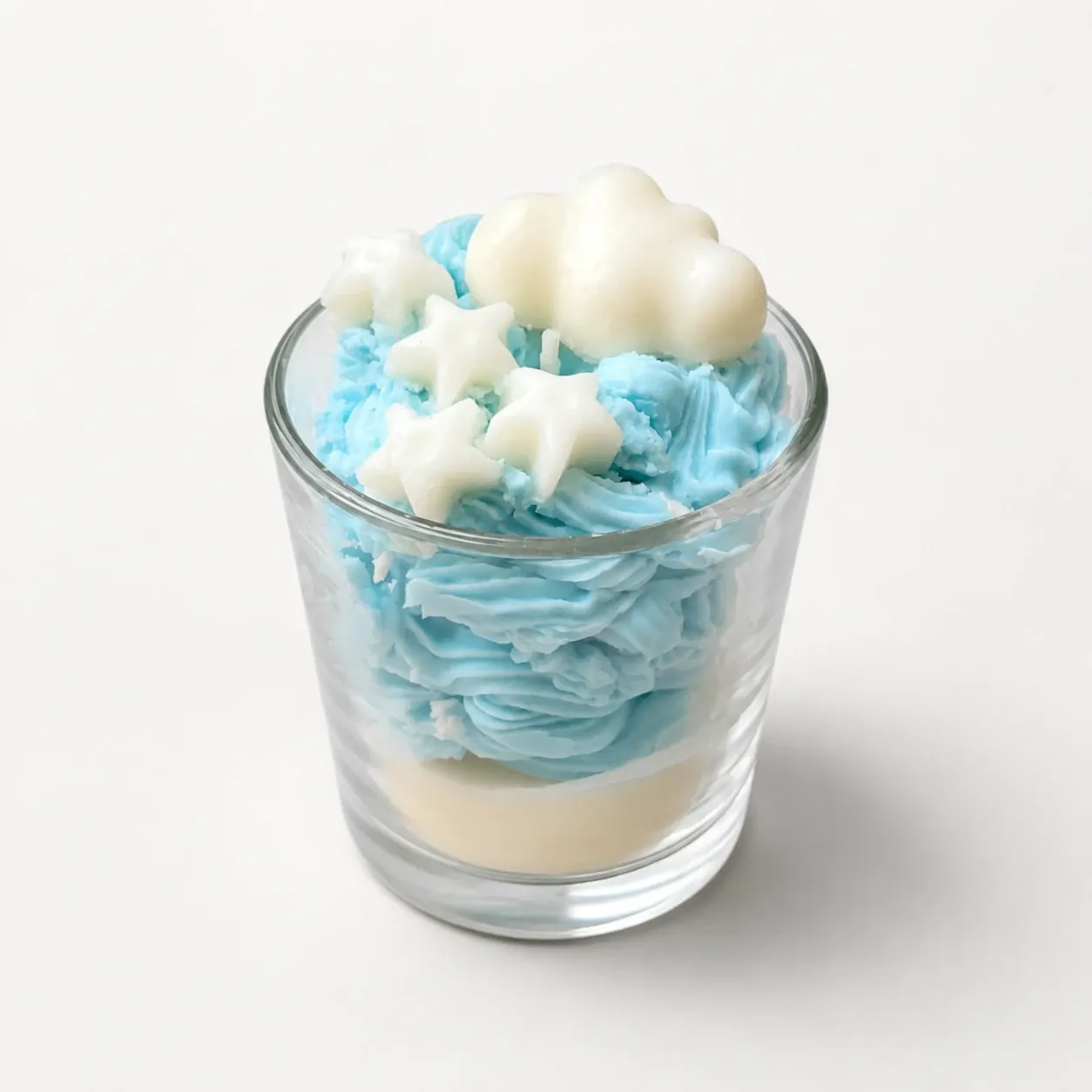 Handmade Blue Sweet Cloud Candle with Cotton Scent - 200g