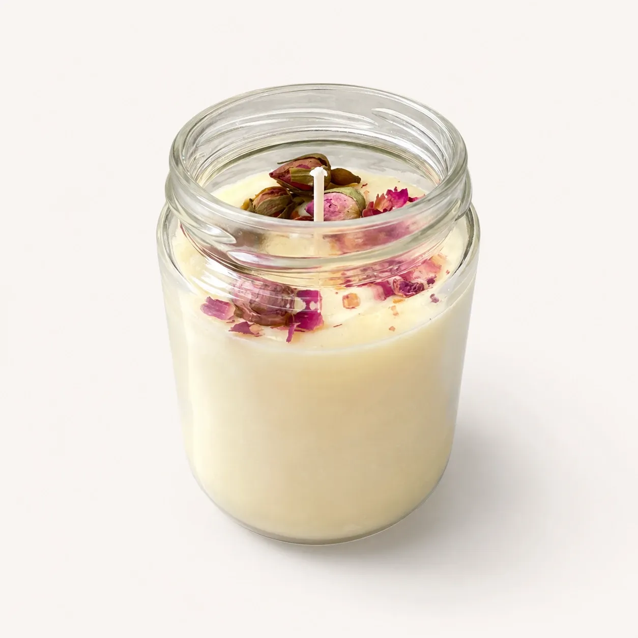 Handmade Honey Glow Candle with Vanilla and Damask Rose - 150g