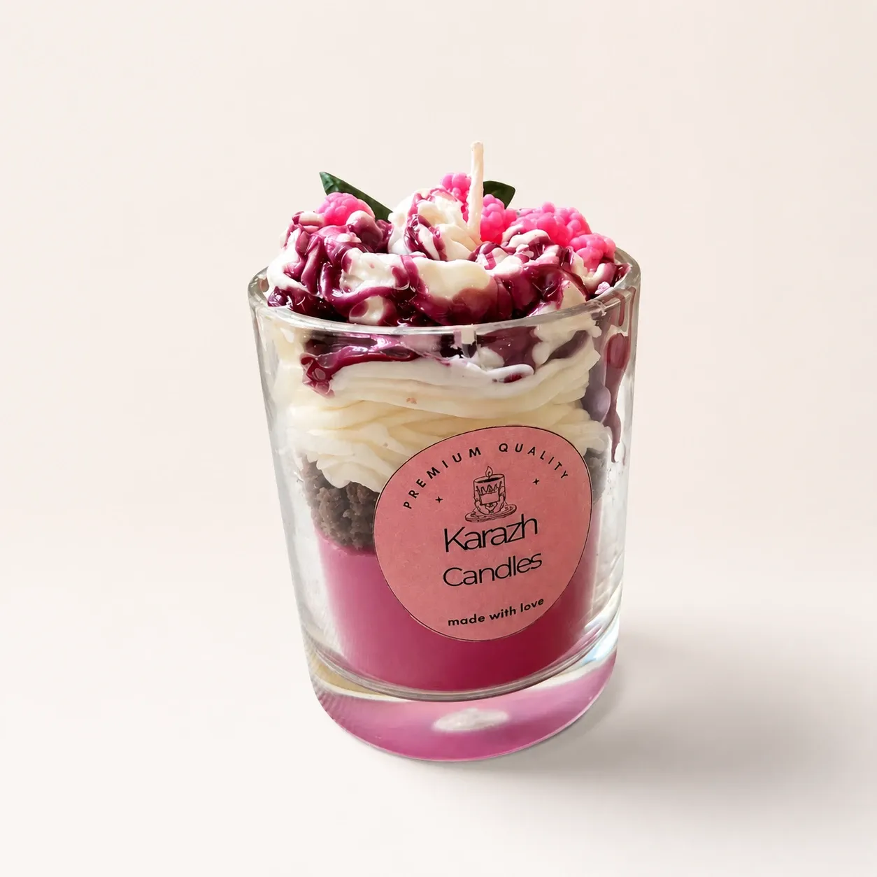 Handmade Cheesecake Dessert Candle with Sweet Berry Scent - 300g