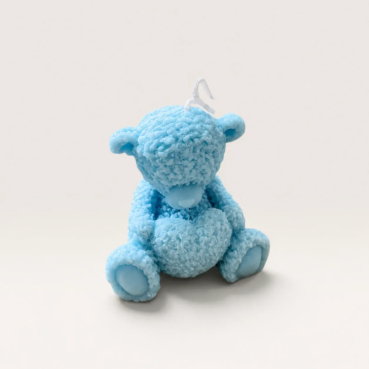 Handmade Blue Teddy Bear Candle with Cotton Scent - 115g