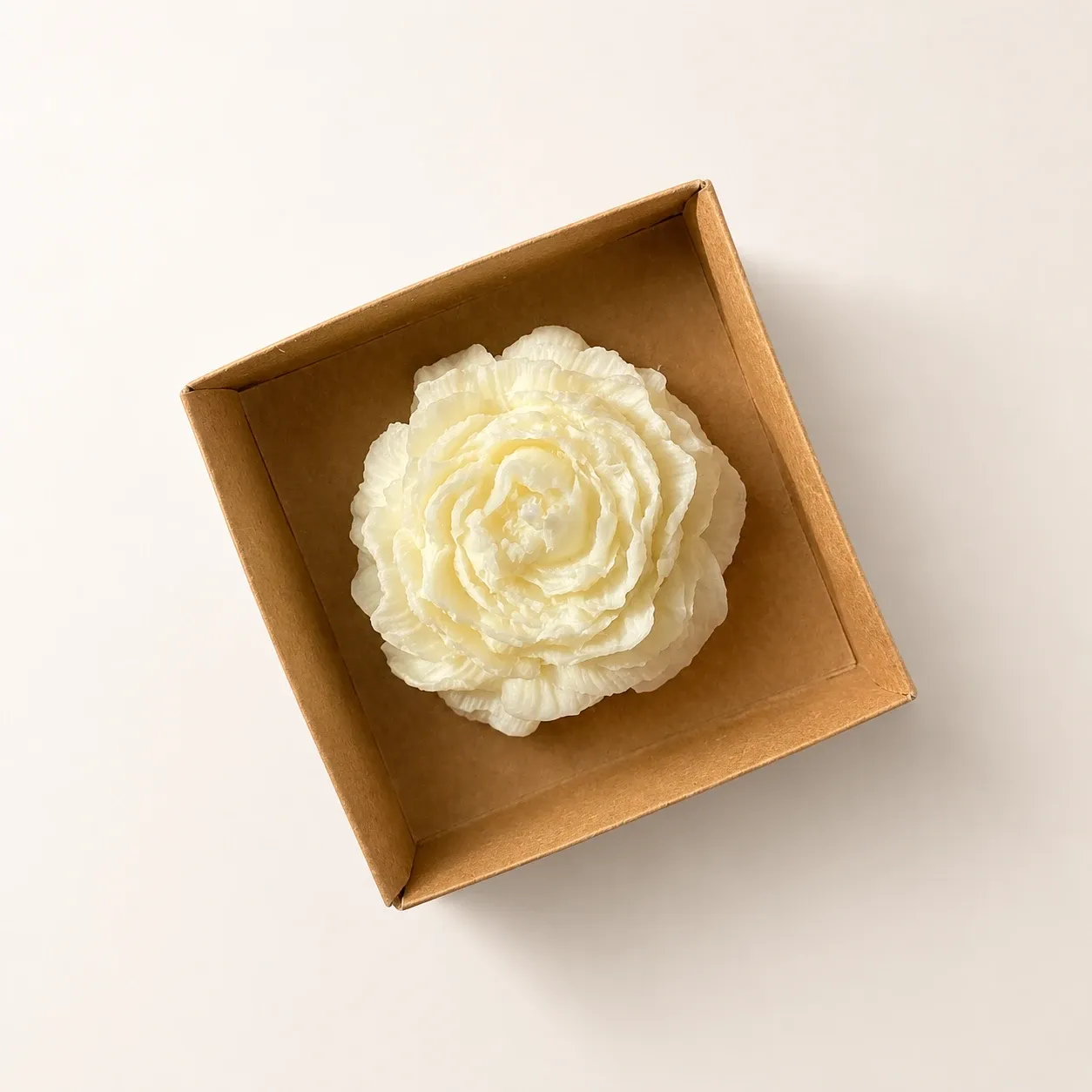 Handmade White Rose Candle Wedding Favor with Gift Box - 50g