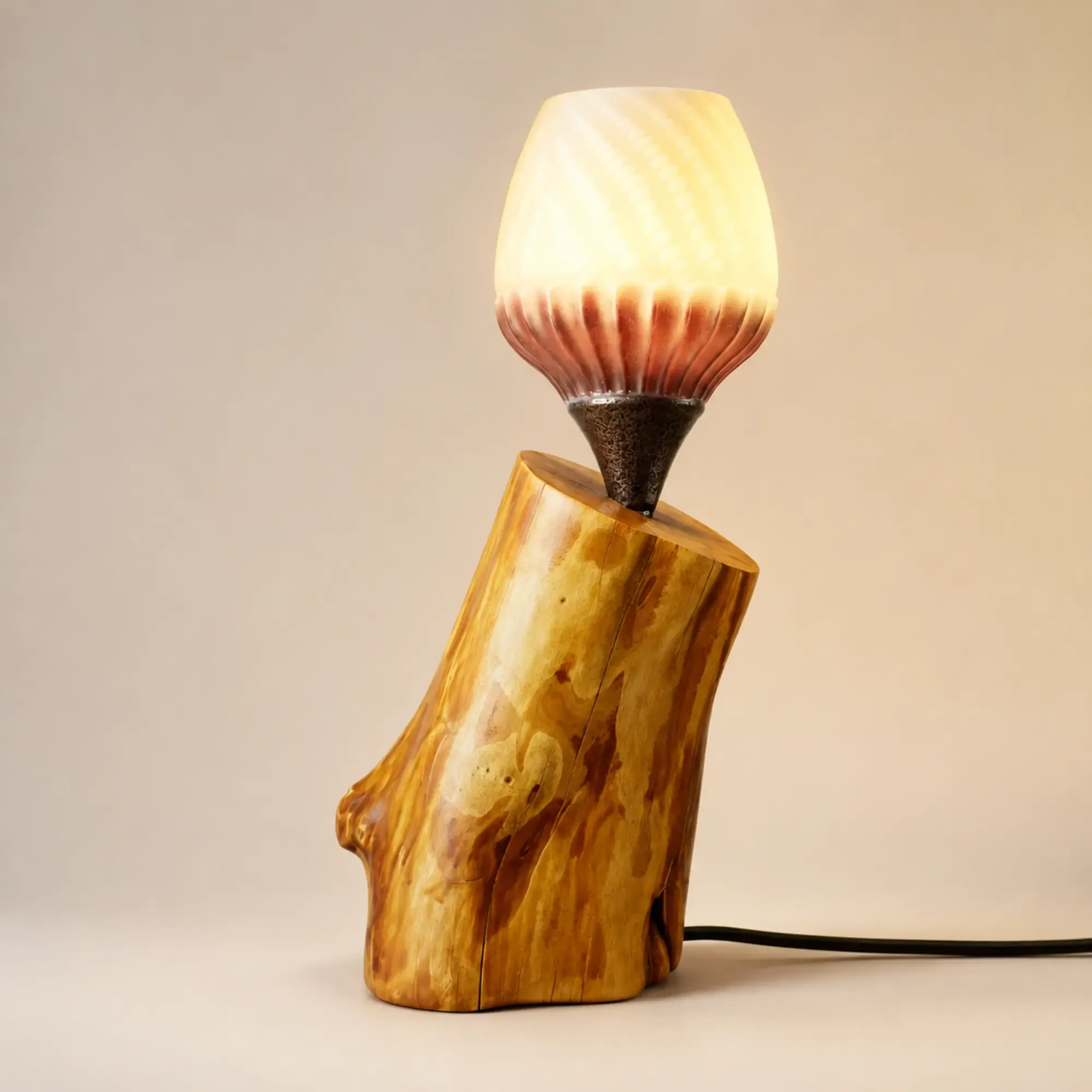 Handmade Wood Balloon-Shade Table Lamp – Wooden Balloon Design