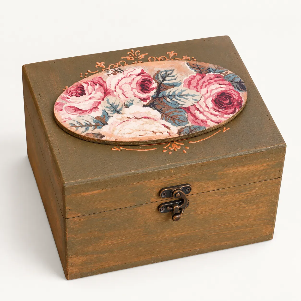 Floral Decoupage MDF Wooden Storage Box