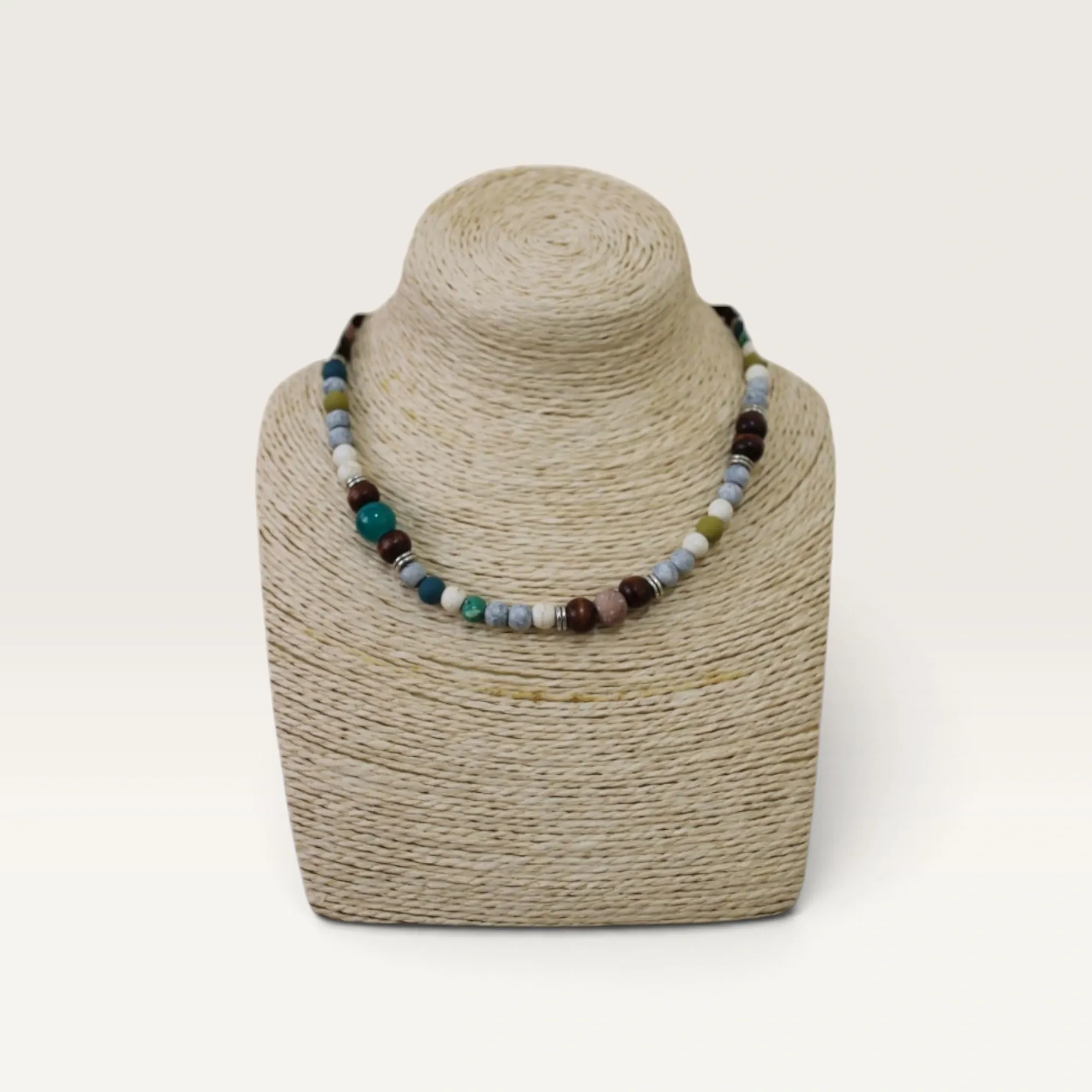 Turquoise and White Beaded Handmade Necklace for Everyday Wear