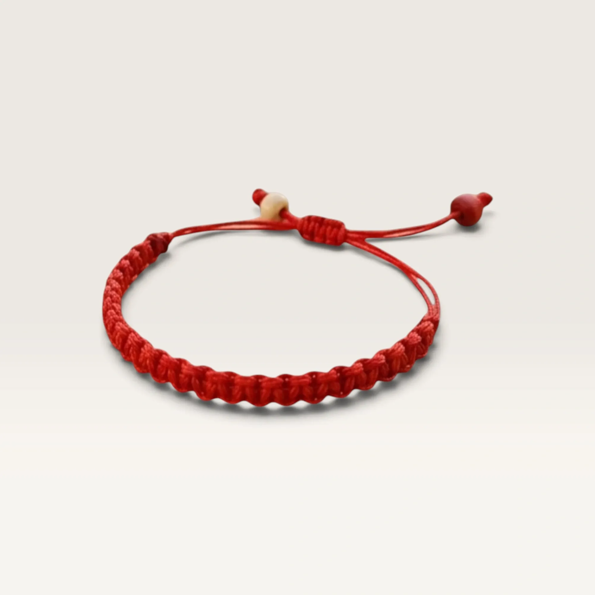 Bright Red Braided Adjustable Cord Bracelet for Everyday Wear