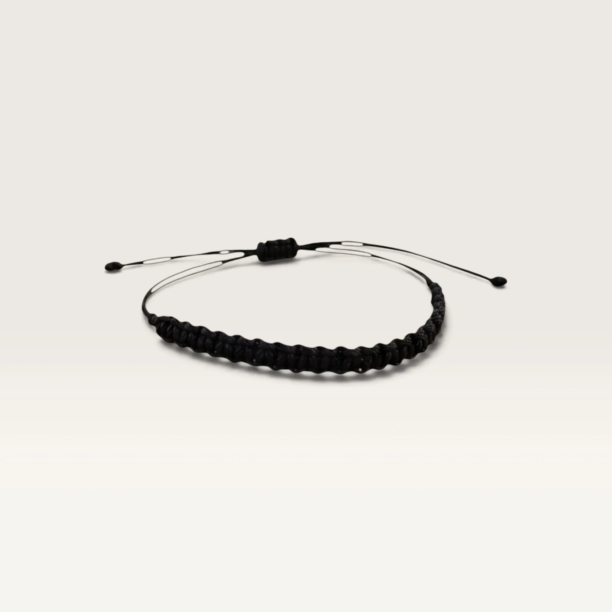 Black Braided Adjustable Cord Bracelet for Everyday Wear