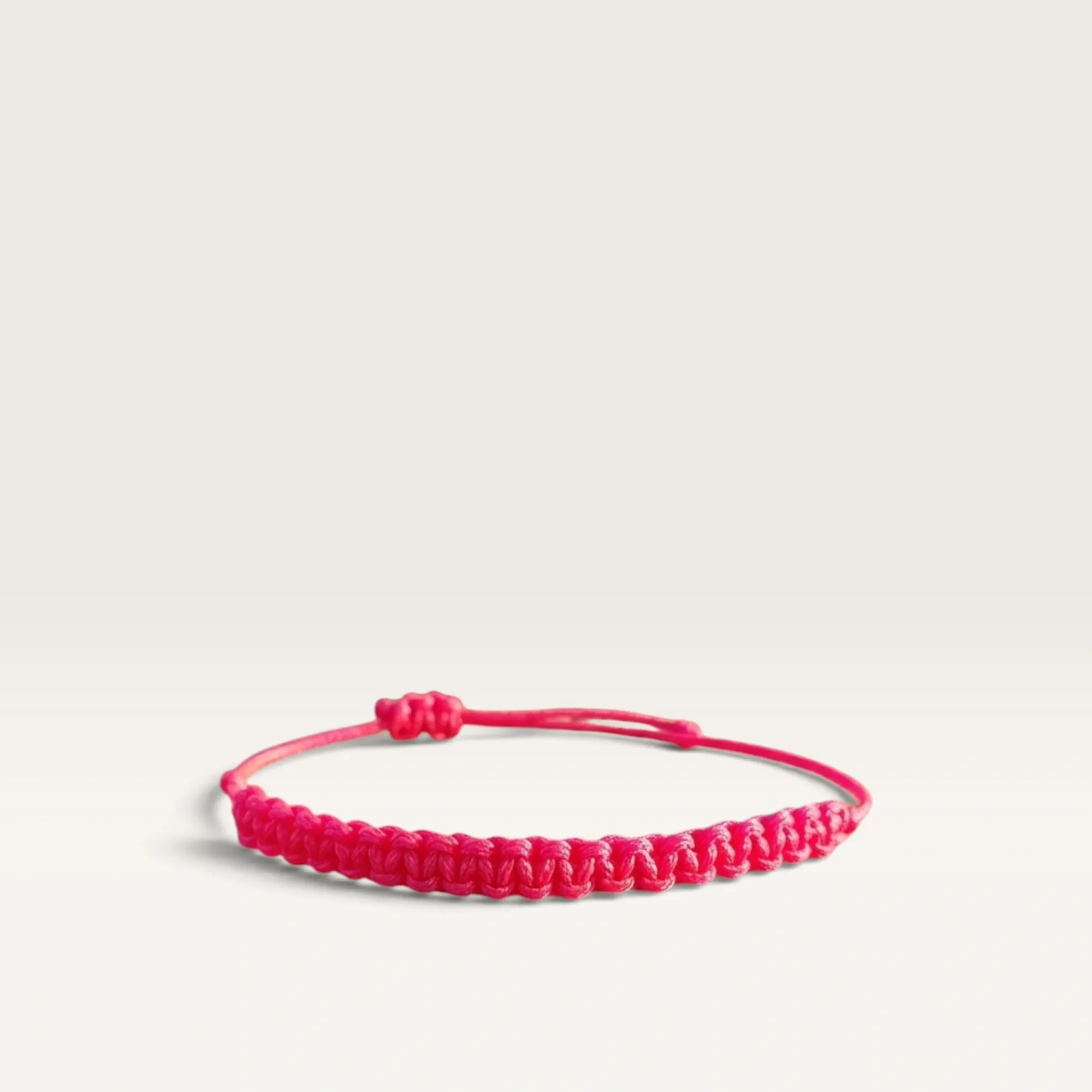 Pink Braided Adjustable Cord Bracelet Handmade and Adjustable