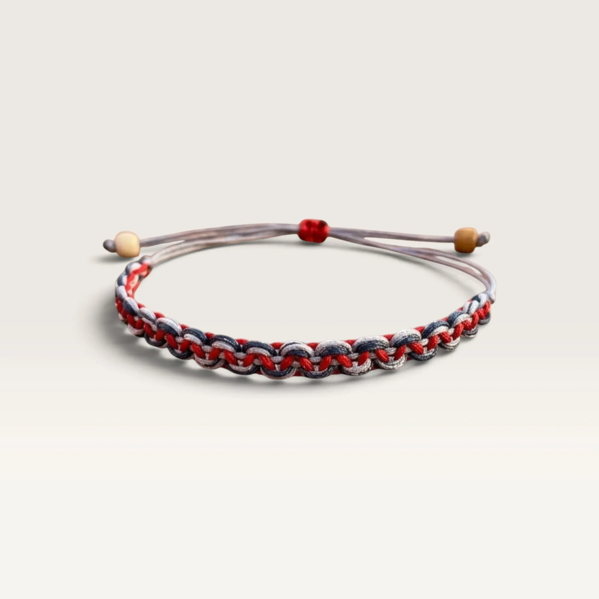 Red White and Blue Braided Adjustable Cord Bracelet