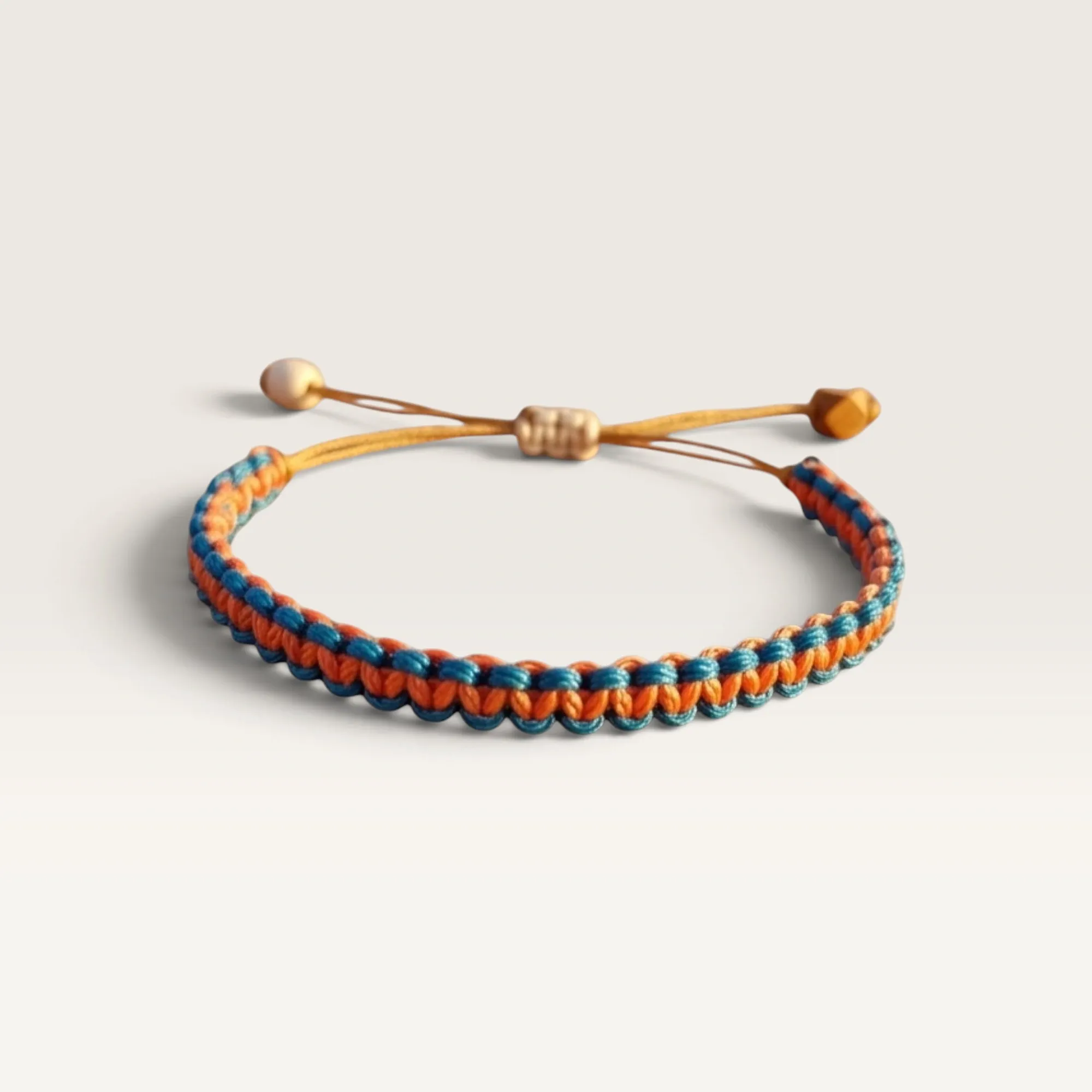 Orange Blue and Yellow Braided Adjustable Cord Bracelet