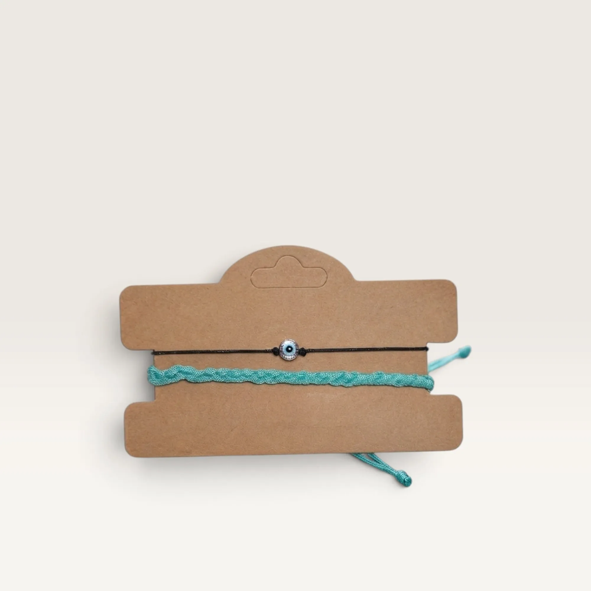 Turquoise Braided Cord Bracelet with Evil Eye Bead