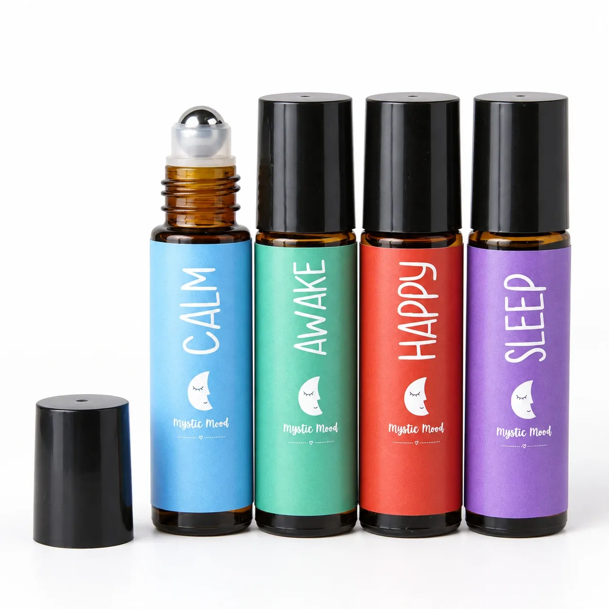 Harmony Aromatherapy Essential Oil Roller Gift Set – 4 × 10 ml