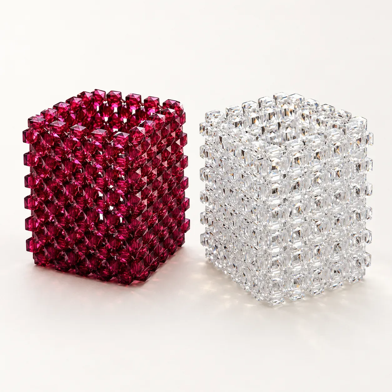Handmade Crystal Beaded Makeup Brush Holder with Color Options