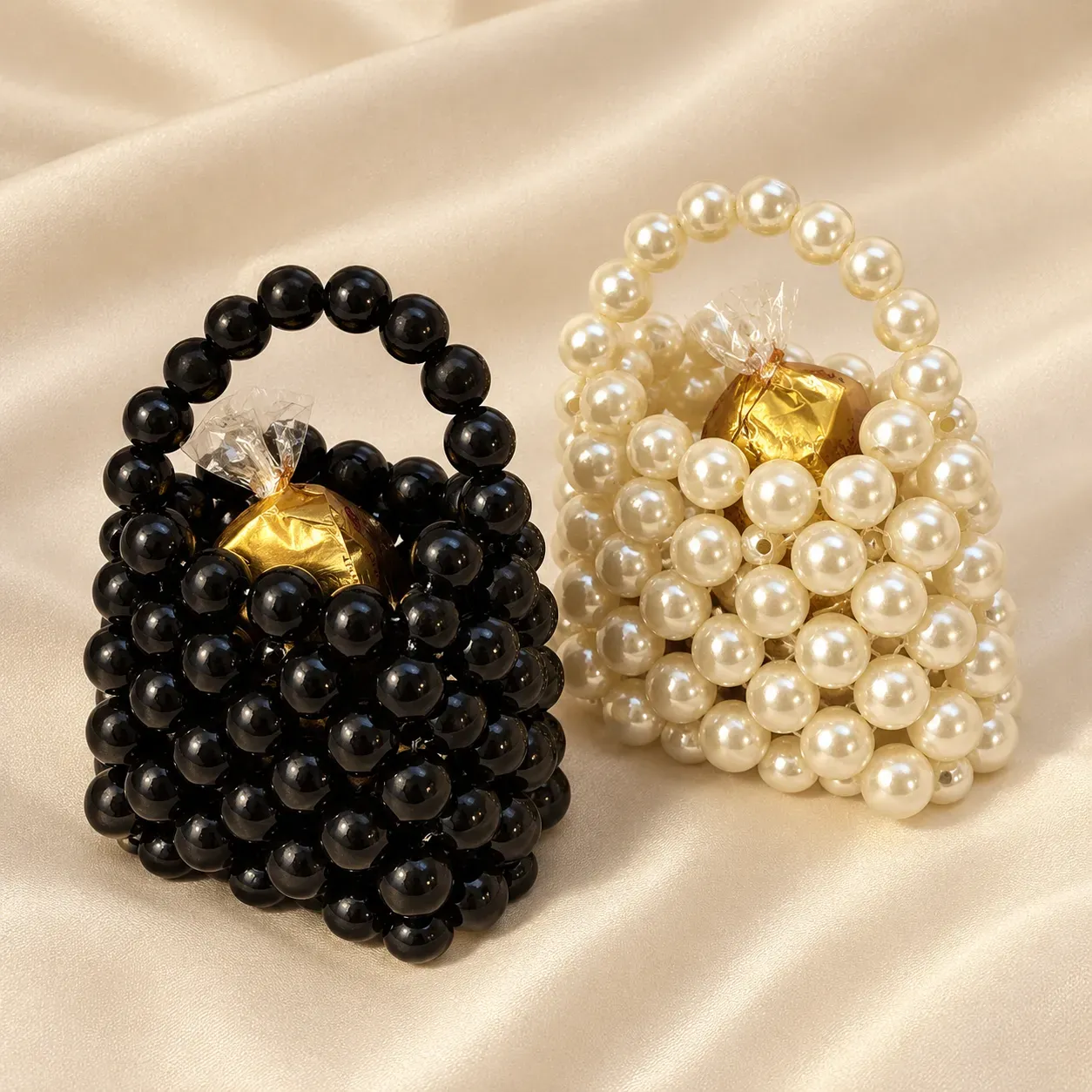 Mini Pearl Beaded Favor with Gold Star Charm
