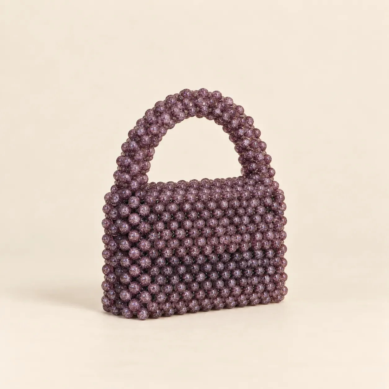 Handmade Ombre Purple Crystal Beaded Handbag