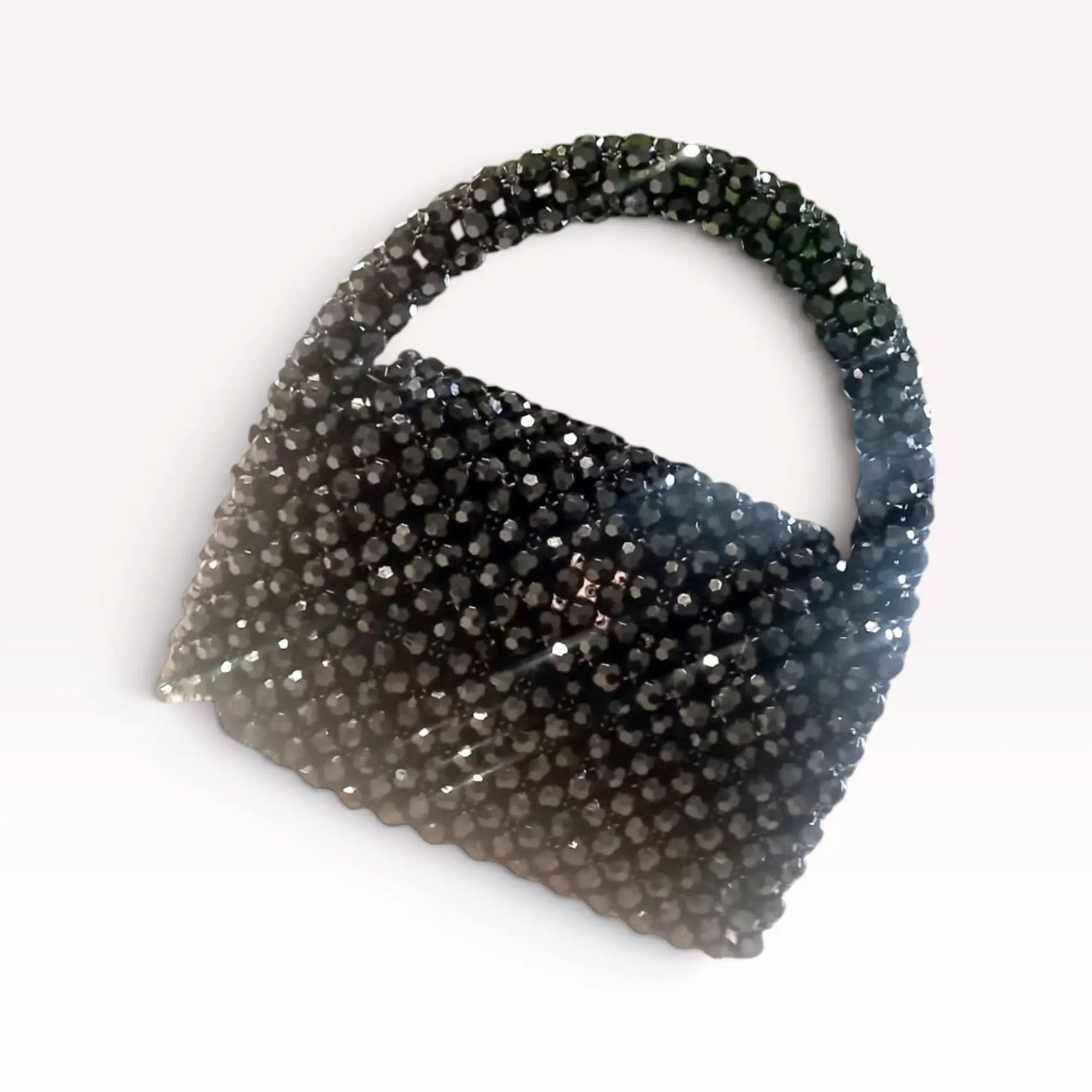 Black Beaded Mini Bag with Handle & Long Strap Option