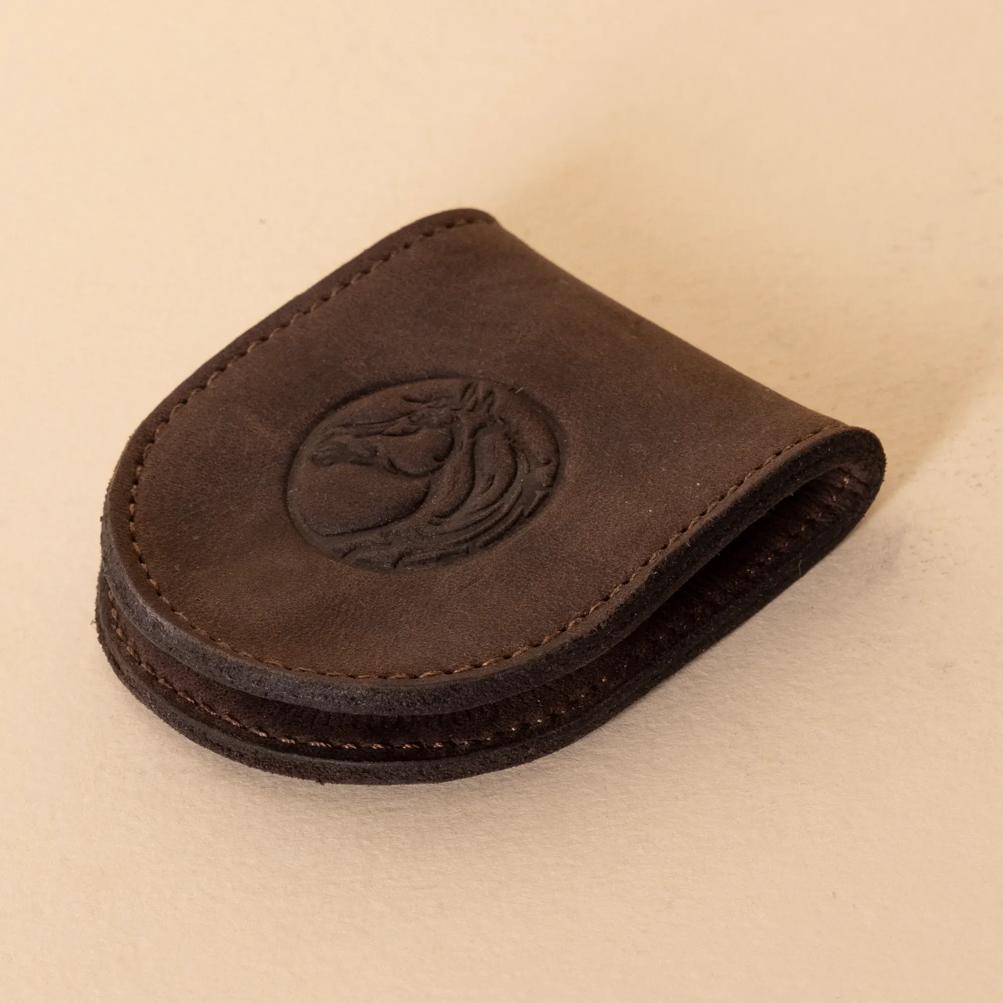 Compact Leather Coin Wallet – Dark Brown – 7x6x1.5 cm