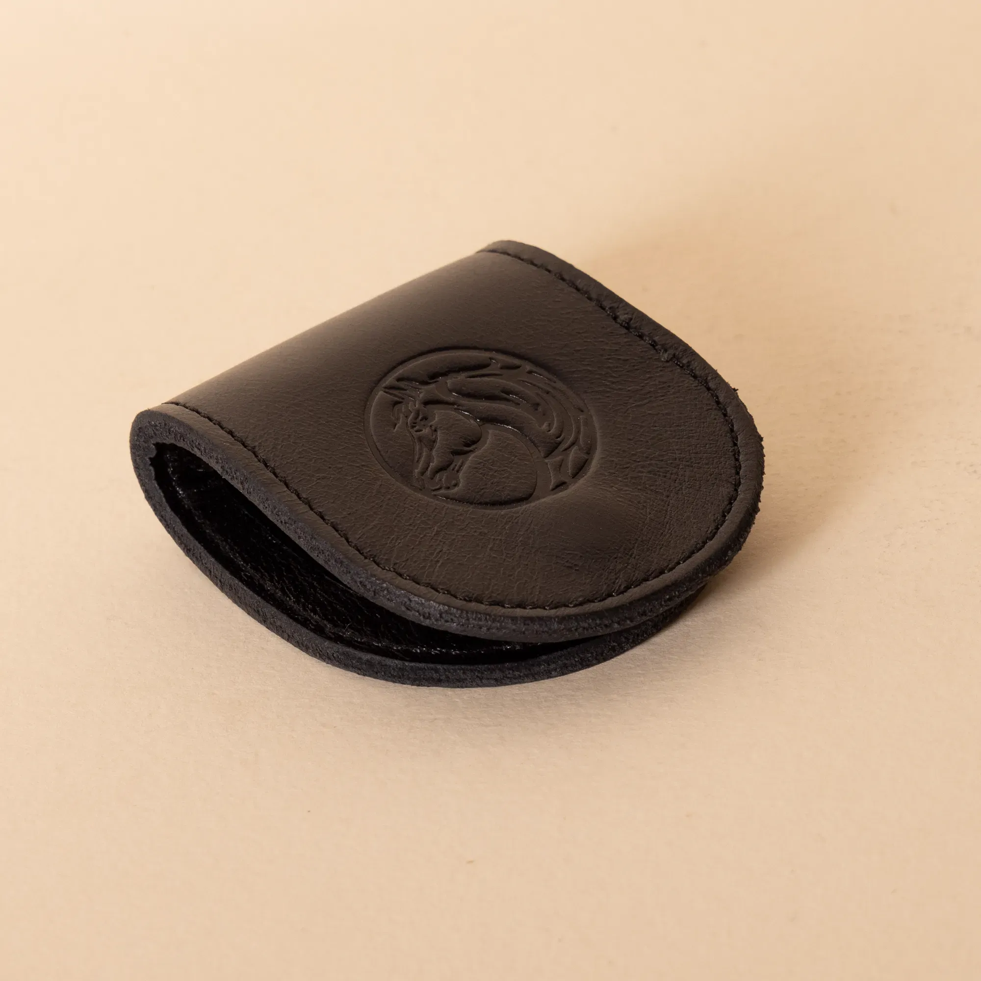 Compact Leather Coin Wallet – Black – 7x6x1.5 cm