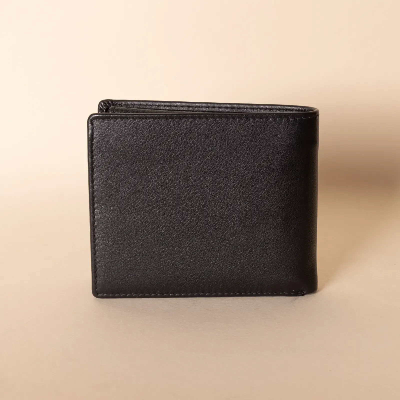 Men's Leather Zip Bifold Wallet – Black Long Bifold – 24x9.5x1.5 cm