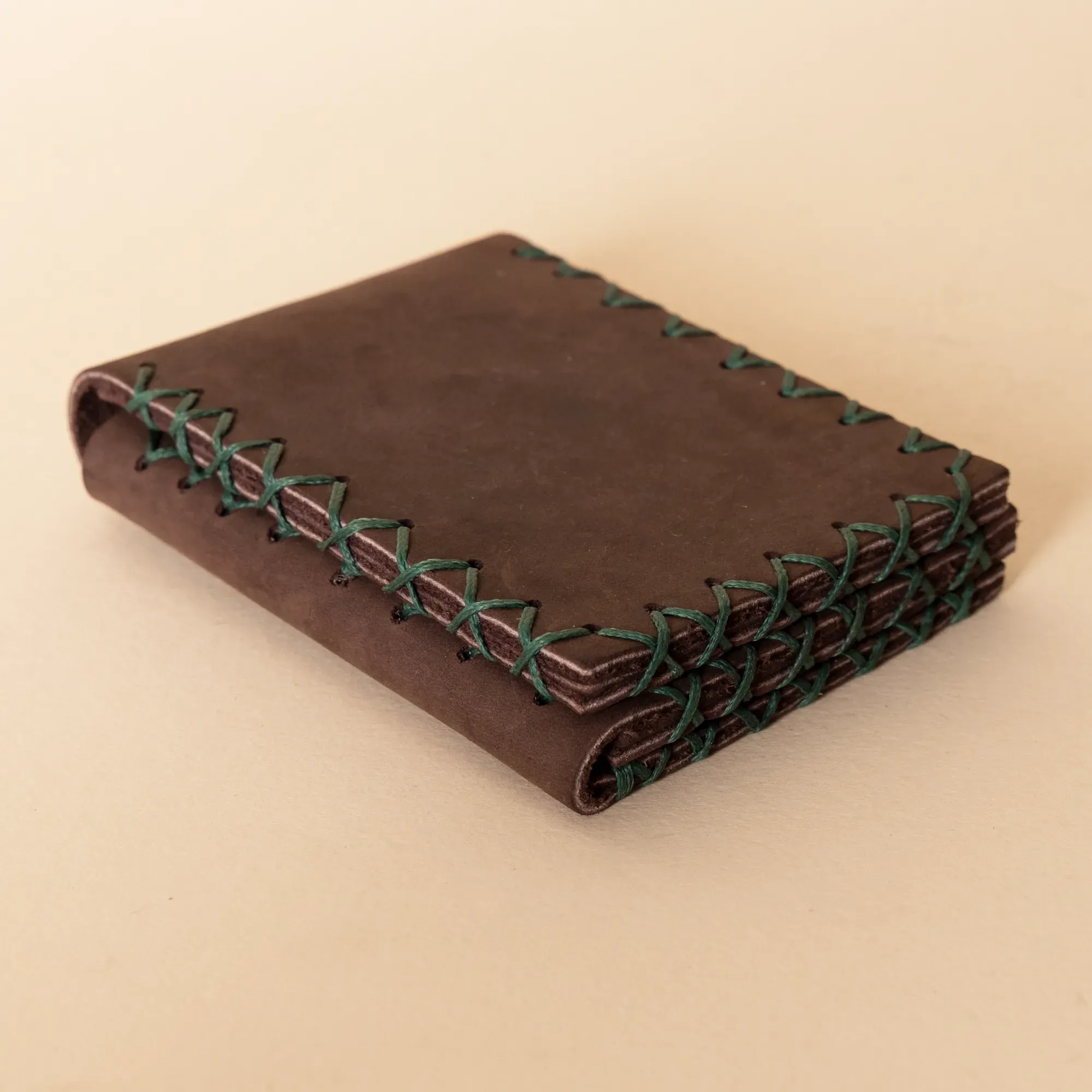 Three-Panel Leather Wallet – Dark Brown Three-Panel – 8x10x0.7 cm per panel