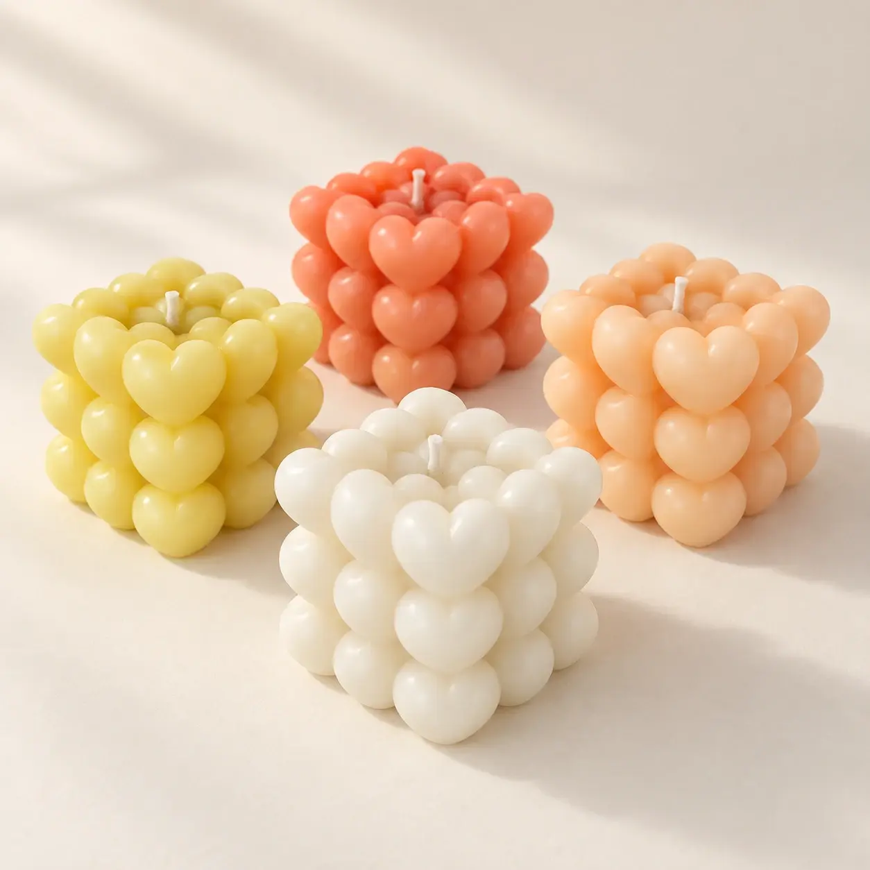 Bubble Heart Sculpted Scented Candle (Available In Scents and Colors)