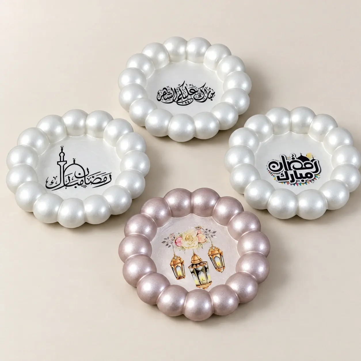 Round Pearl Concrete Coaster for Jewelry and Accessories (Available In Colors)