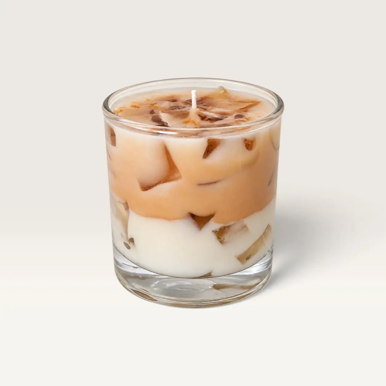 Iced Latte Scented Candle in Clear Glass with Ice Detail (Available In Scents and Colors)