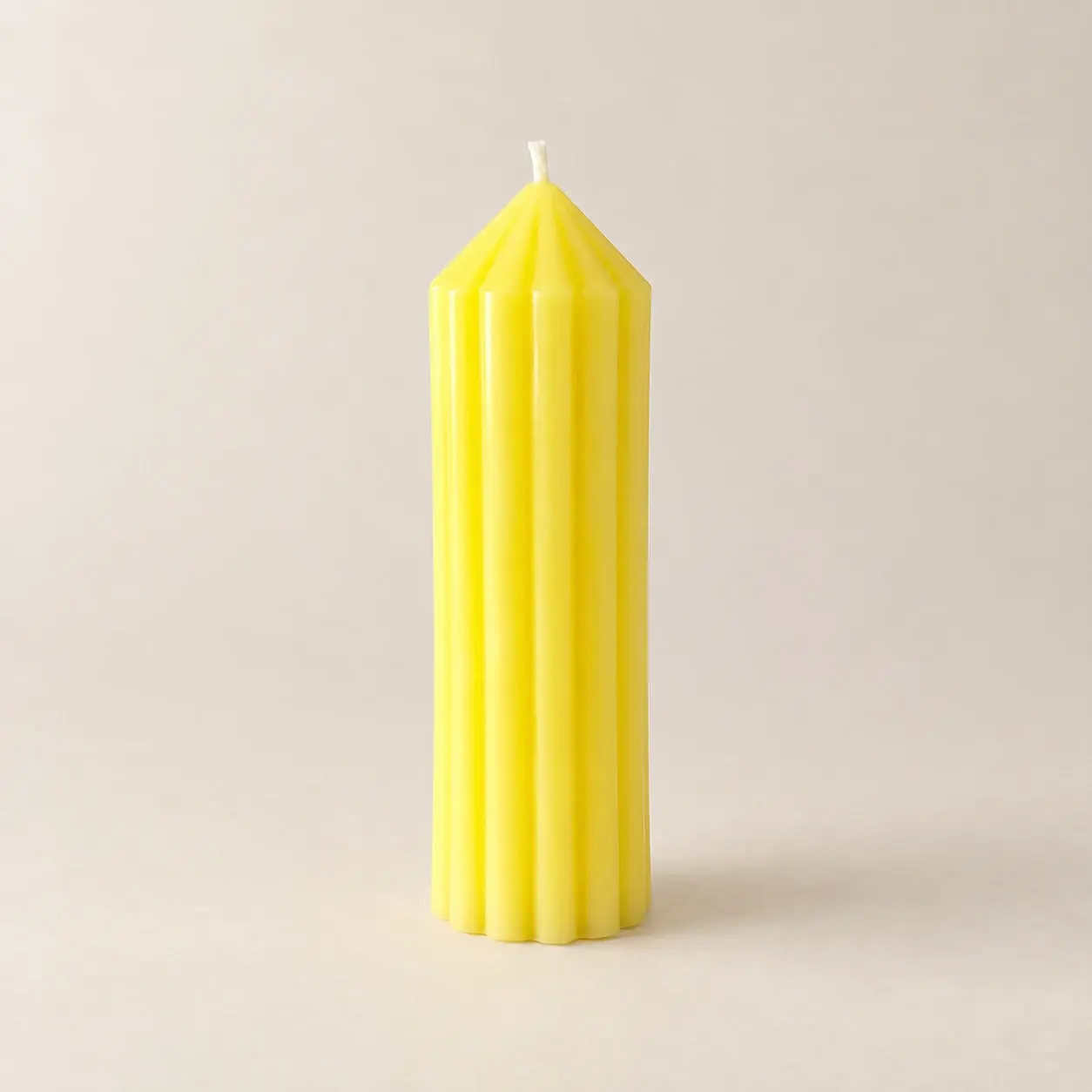 Tall Ribbed Pillar Scented Candle (Available In Scents and Colors)