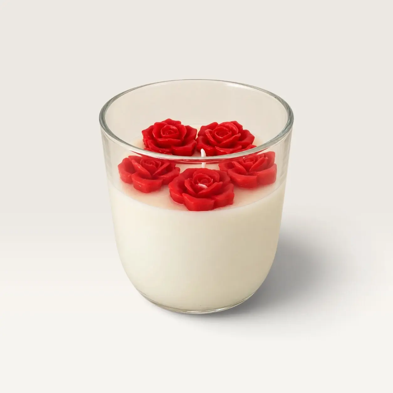 Mini Rose Flower Scented Candle in Glass (Available In Scents and Colors)