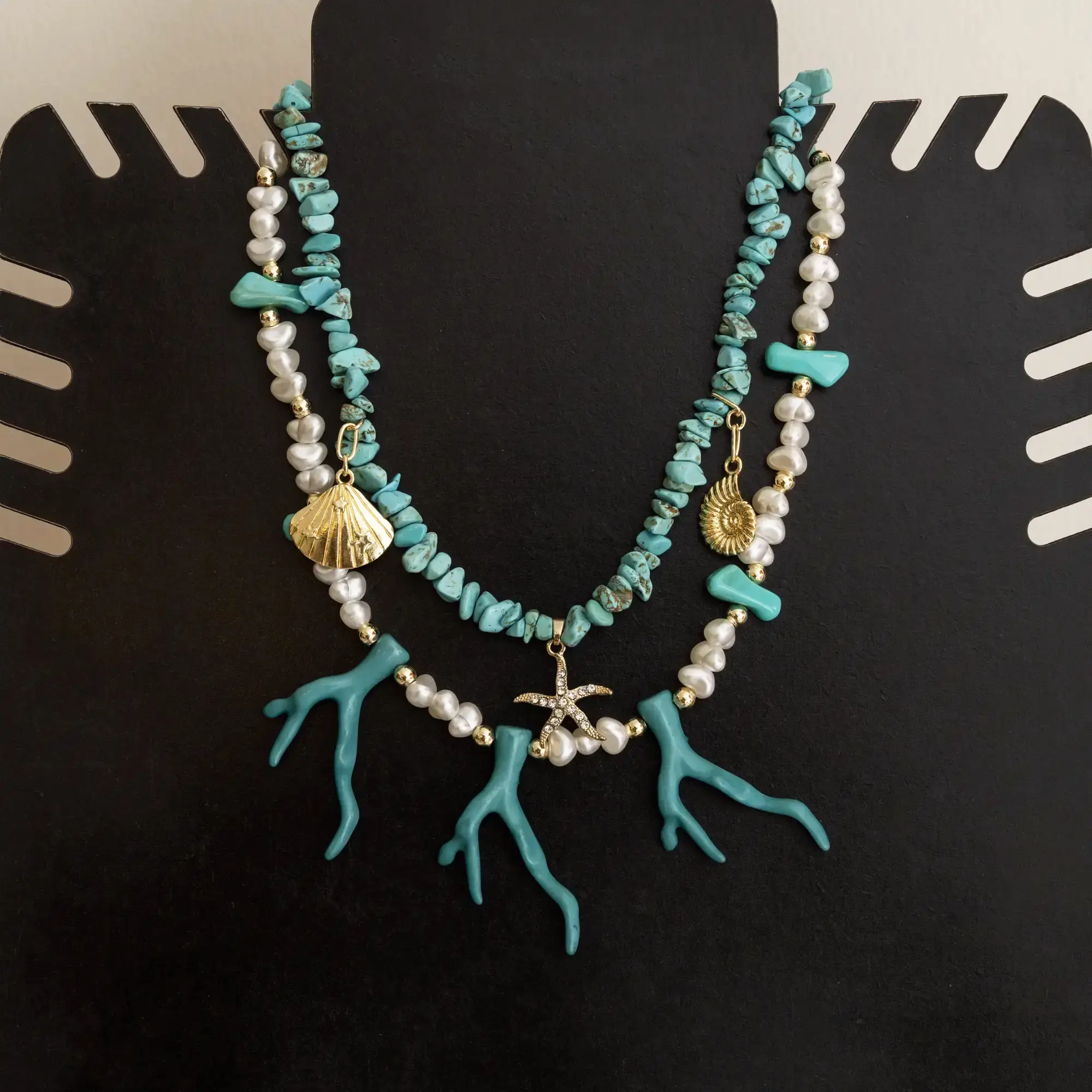 Contemporary Necklace in turquoise