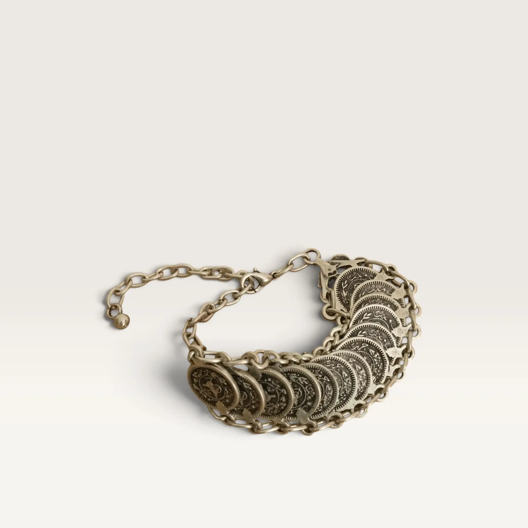Palestinian Coin Bracelet in Silver-Plated Copper