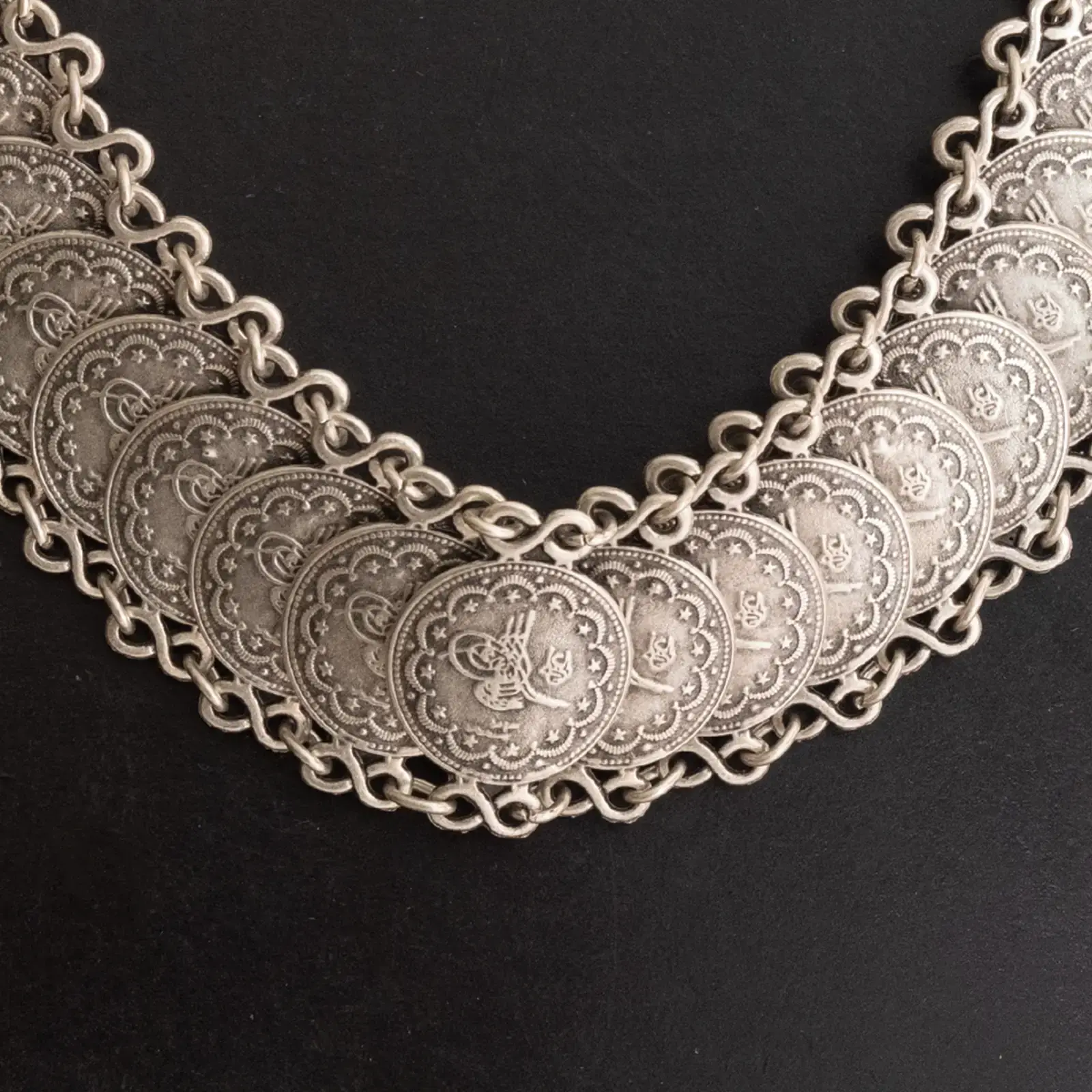 Palestinian Coin Necklace in Silver-Plated Copper