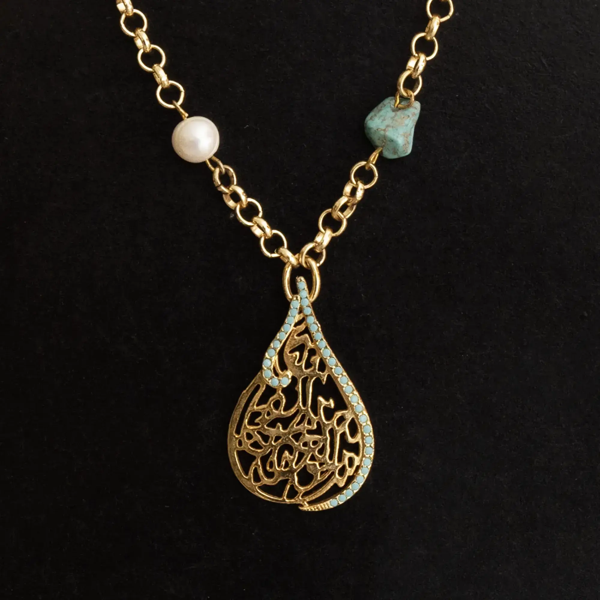 Contemporary Necklace in turquoise