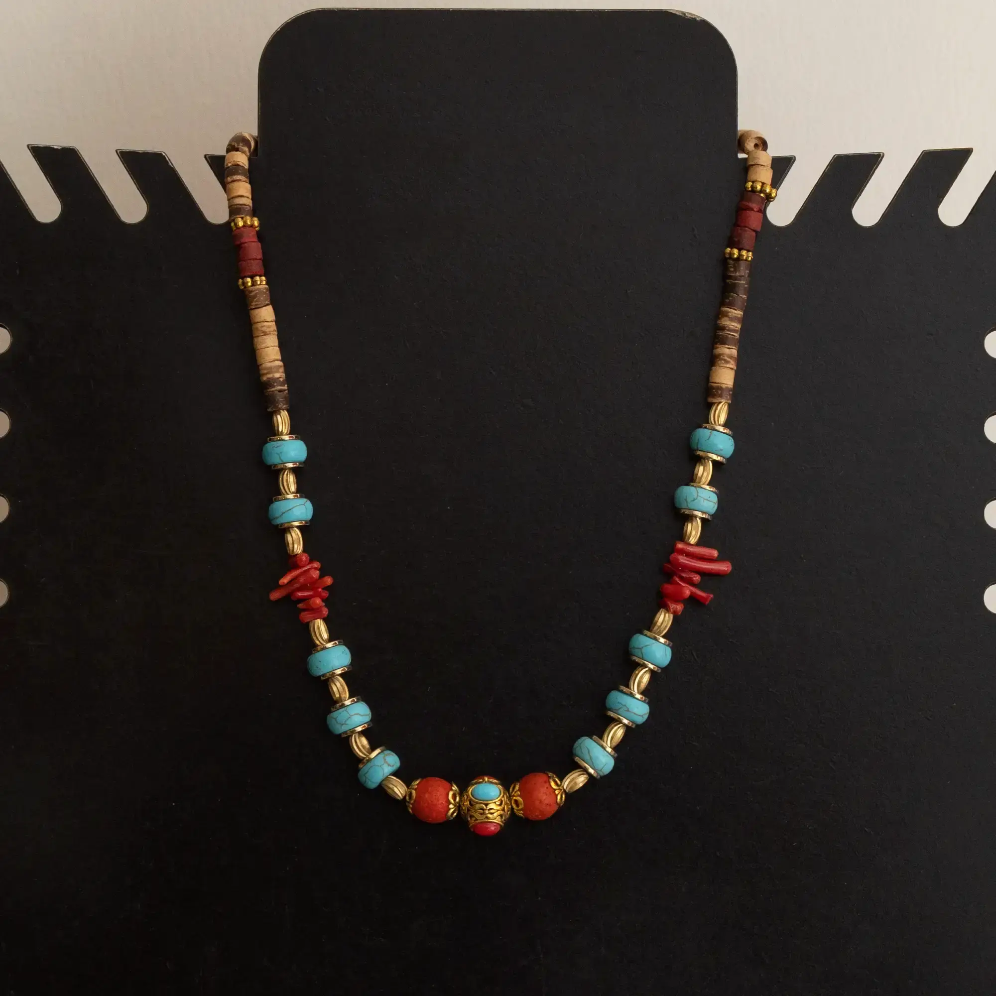 Handcrafted Contemporary Necklace in turquoise