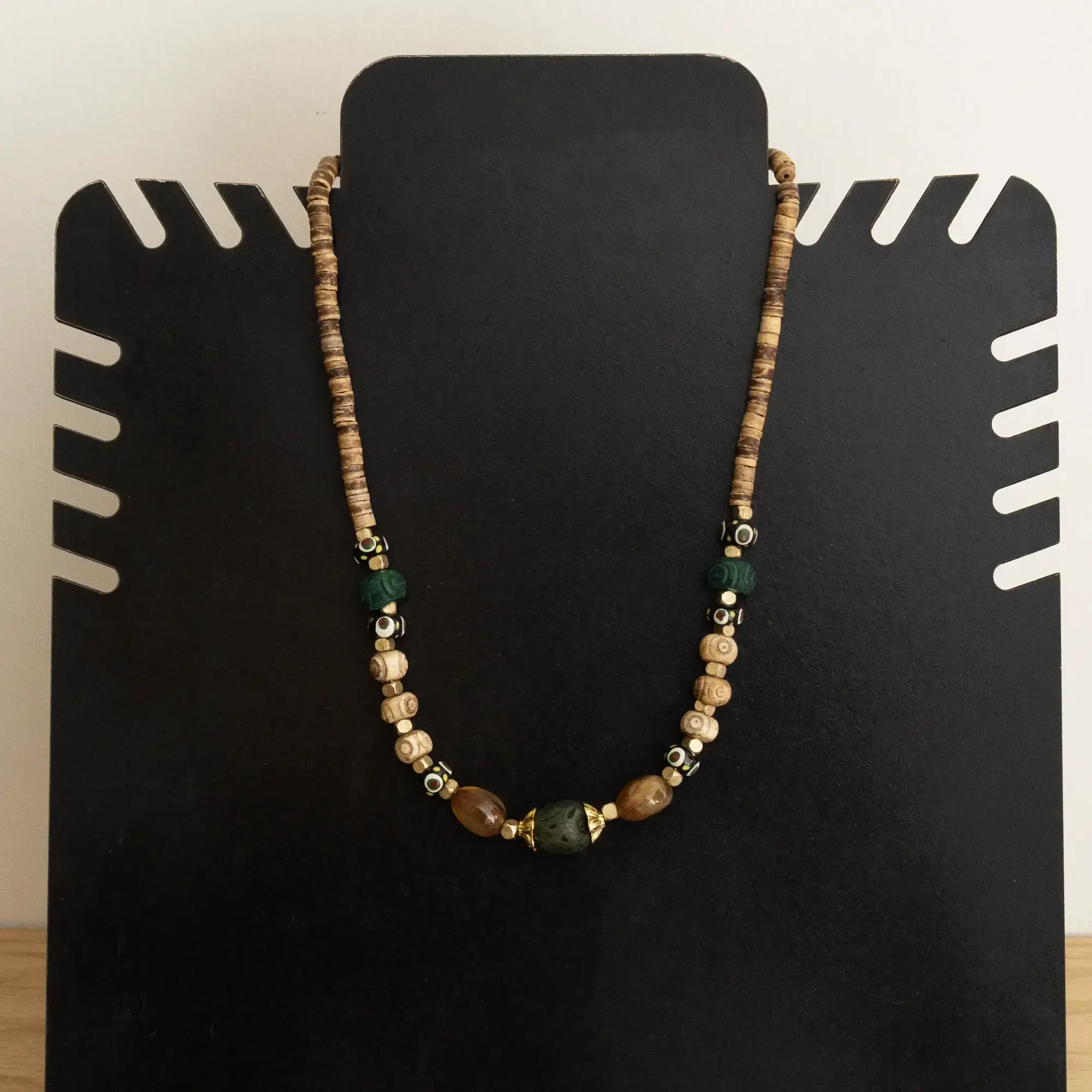 Handcrafted Bohemian Necklace in ceramic beads