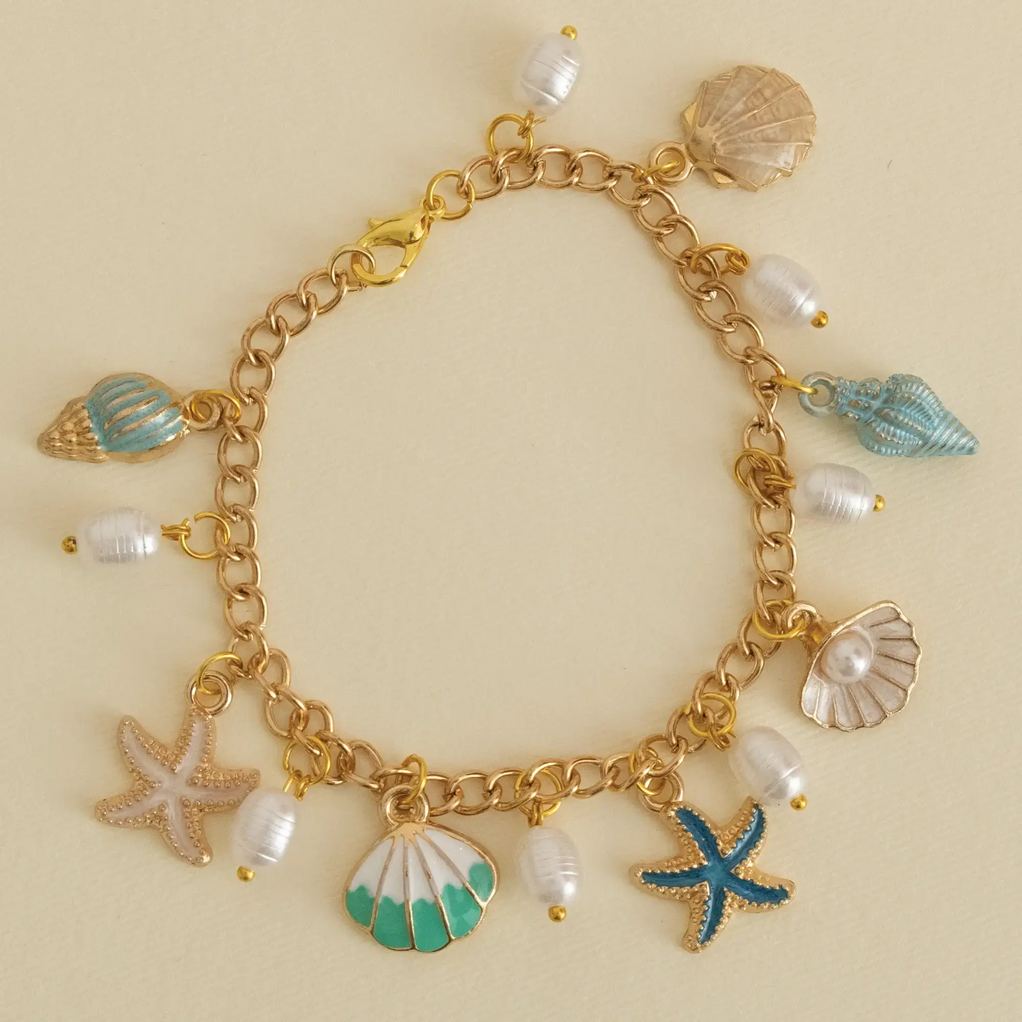 Handcrafted Turquoise Sea Charm Bracelet with Distinctive Detail