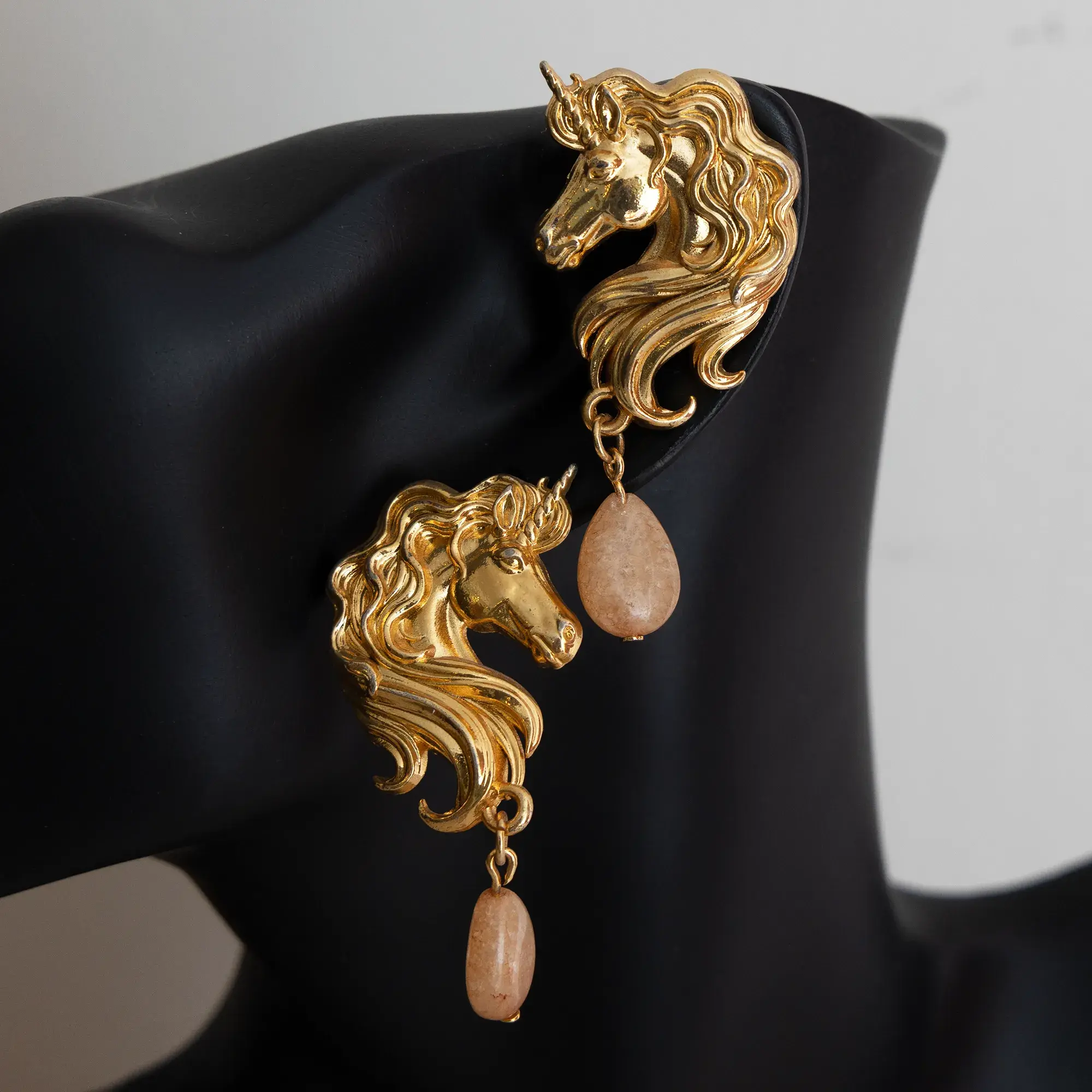 Contemporary Earrings in quartz with floral detail